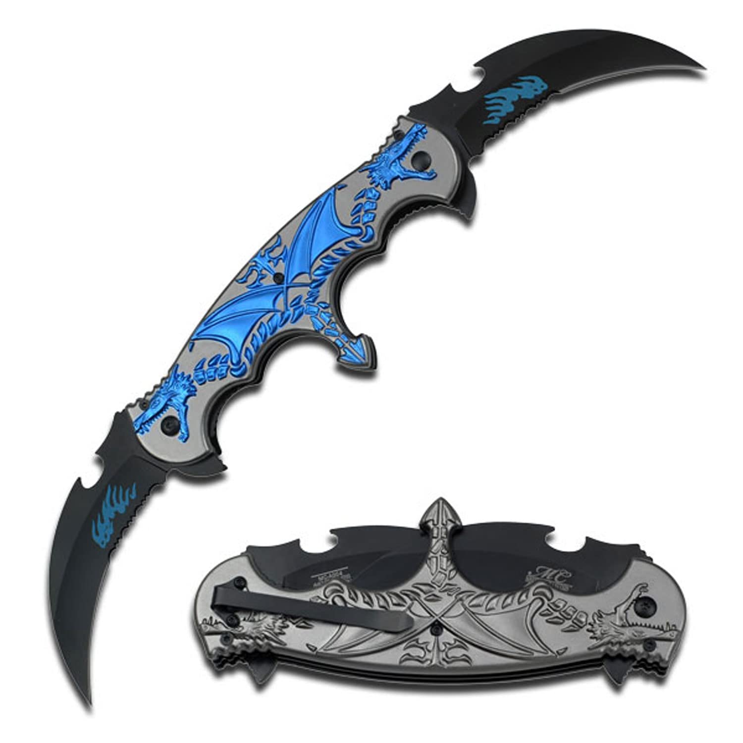 Masters Collection Fantasy Folding Knife - Premium Tactical Pocket Knife for Outdoor Camping, Hiking & Survival Gear | EDC Gift for Men
