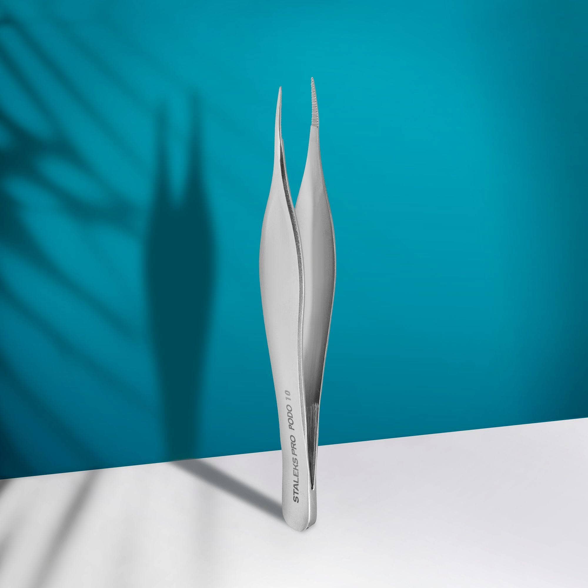 Staleks Podo 10 Splinter Tweezers - Professional Stainless Steel Ingrown Hair & Splinter Remover Tool for Eyebrows, Face & Body Care - Perfect for Home, Salon & Travel First Aid Kit