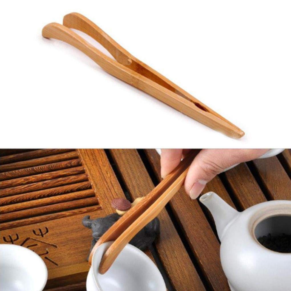 Premium Bamboo Tea Tweezer Clamp - Handcrafted Kungfu Tea Accessories for Loose Leaf Tea Brewing | Perfect for Tea Ceremony, Home Use & Gift Giving