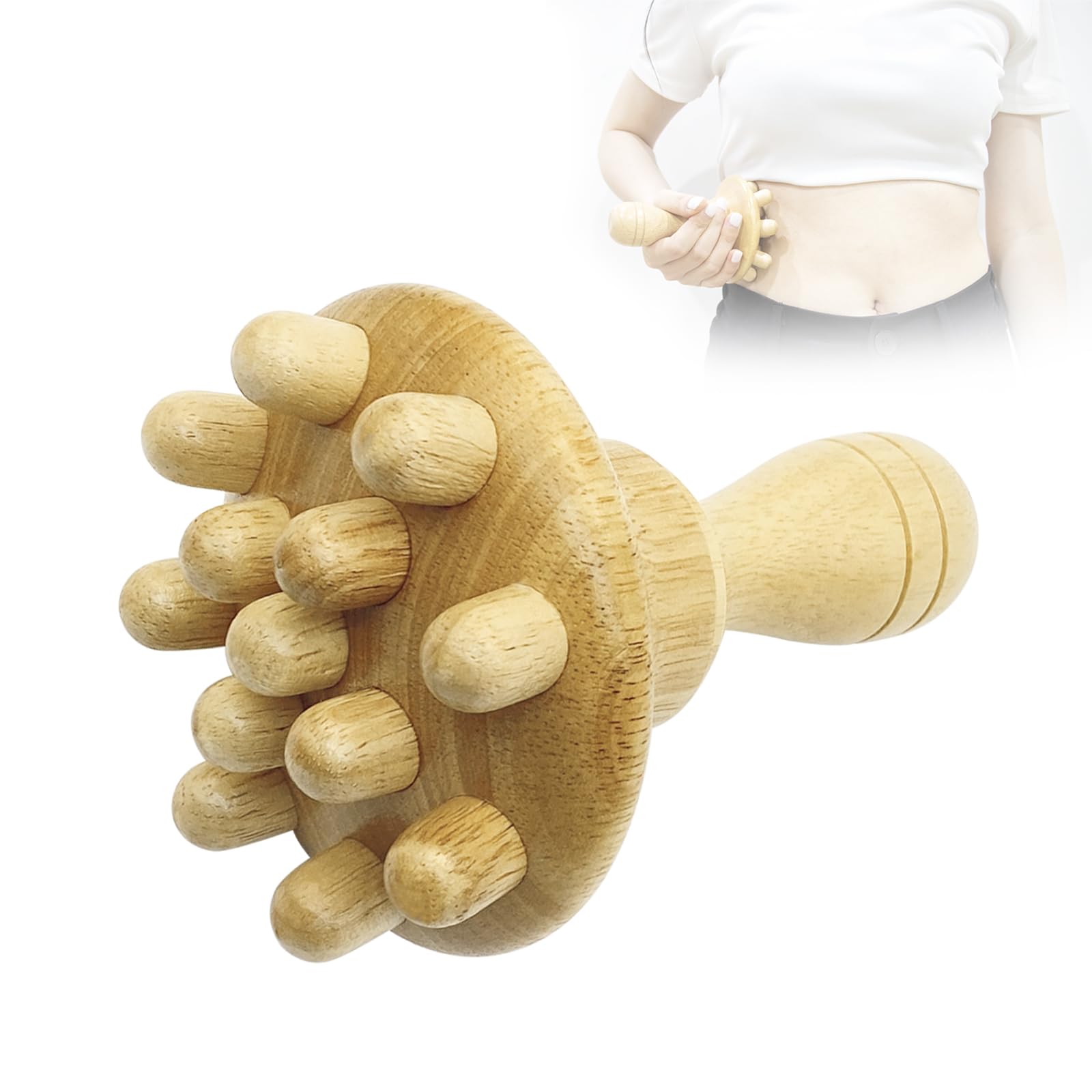 Wood Therapy Massage Tool - Handheld Wooden Lymphatic Drainage Body Sculpting Massager for Muscle Relaxation & Physical Therapy - 5.5 x 4.3 Inch Gua Sha Wooden Scraper - Perfect for Post-Workout Recovery & Spa Treatments