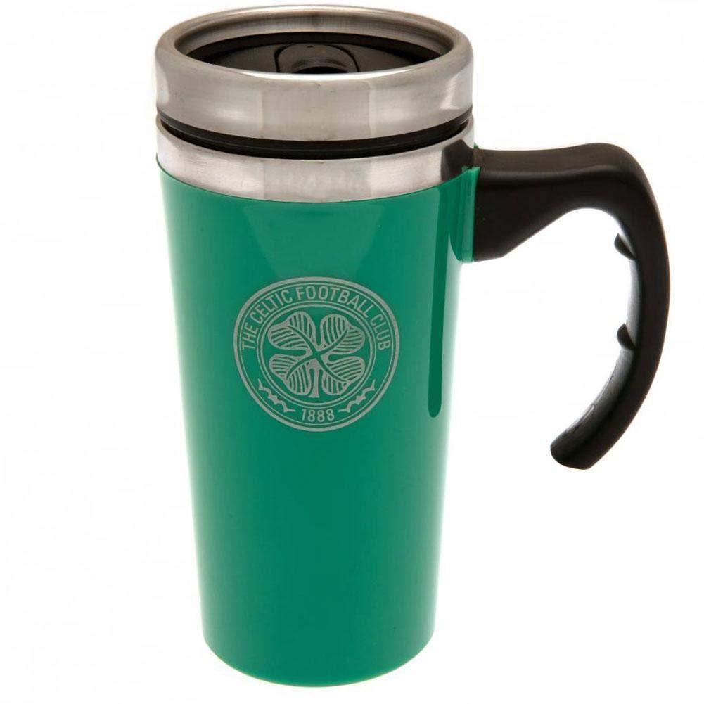 Celtic FC Insulated Travel Mug - 16oz Stainless Steel Green Thermos with Lid - Perfect for Coffee, Tea & Hot Drinks On The Go - Ideal for Soccer Fans, Commuters & Outdoor Activities
