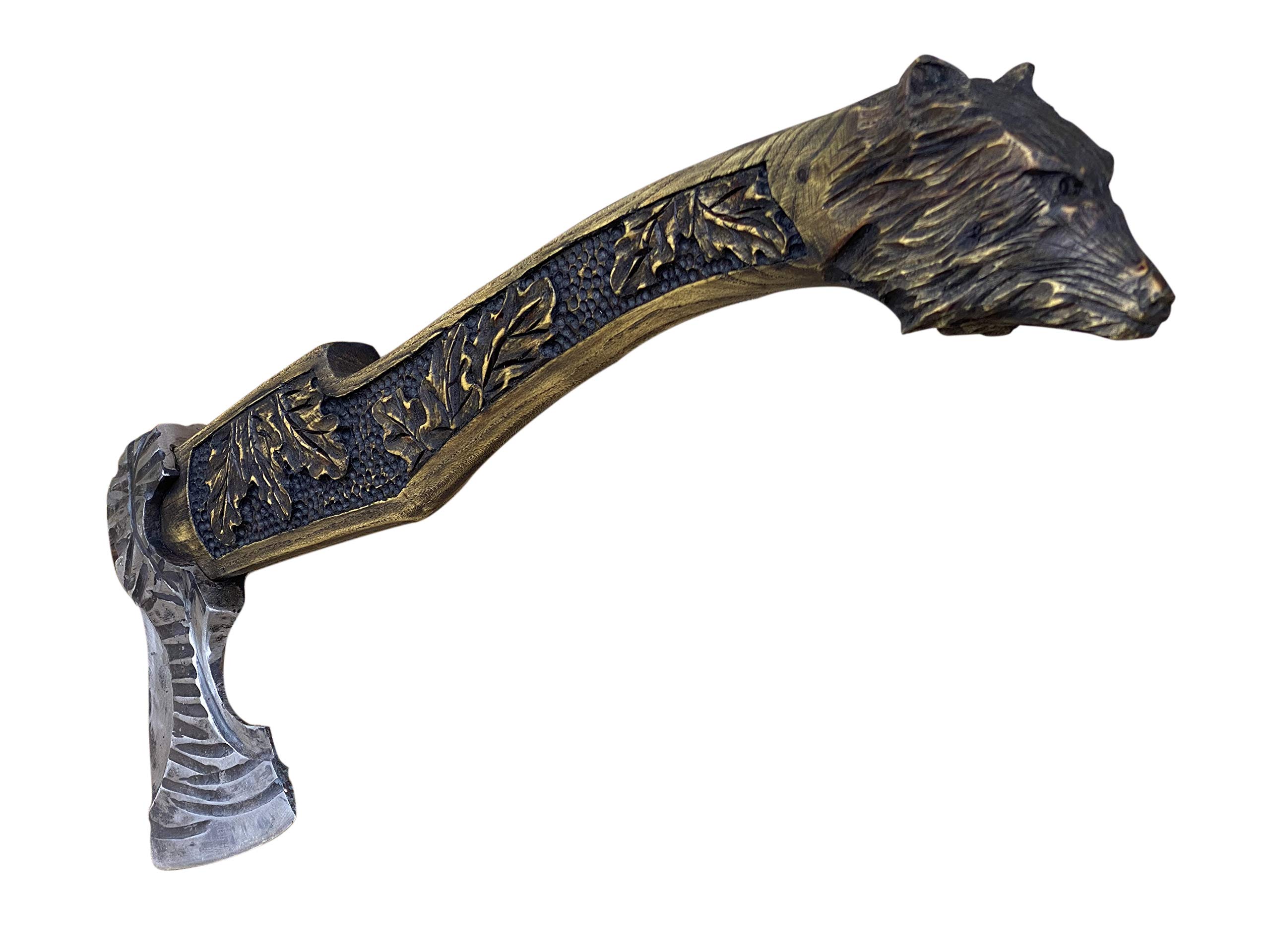 Handcrafted Wolf Head Axe - Unique Gift for Men, Christmas Present, Birthday Gift - Perfect for Outdoor Adventures, Camping & Survival Gear