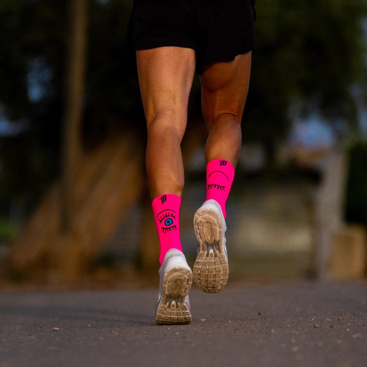 Sporkcs Pink Running Socks for Women - Breathable Athletic Socks for Jogging, Gym & Marathon - Comfortable Non-Slip Workout Socks