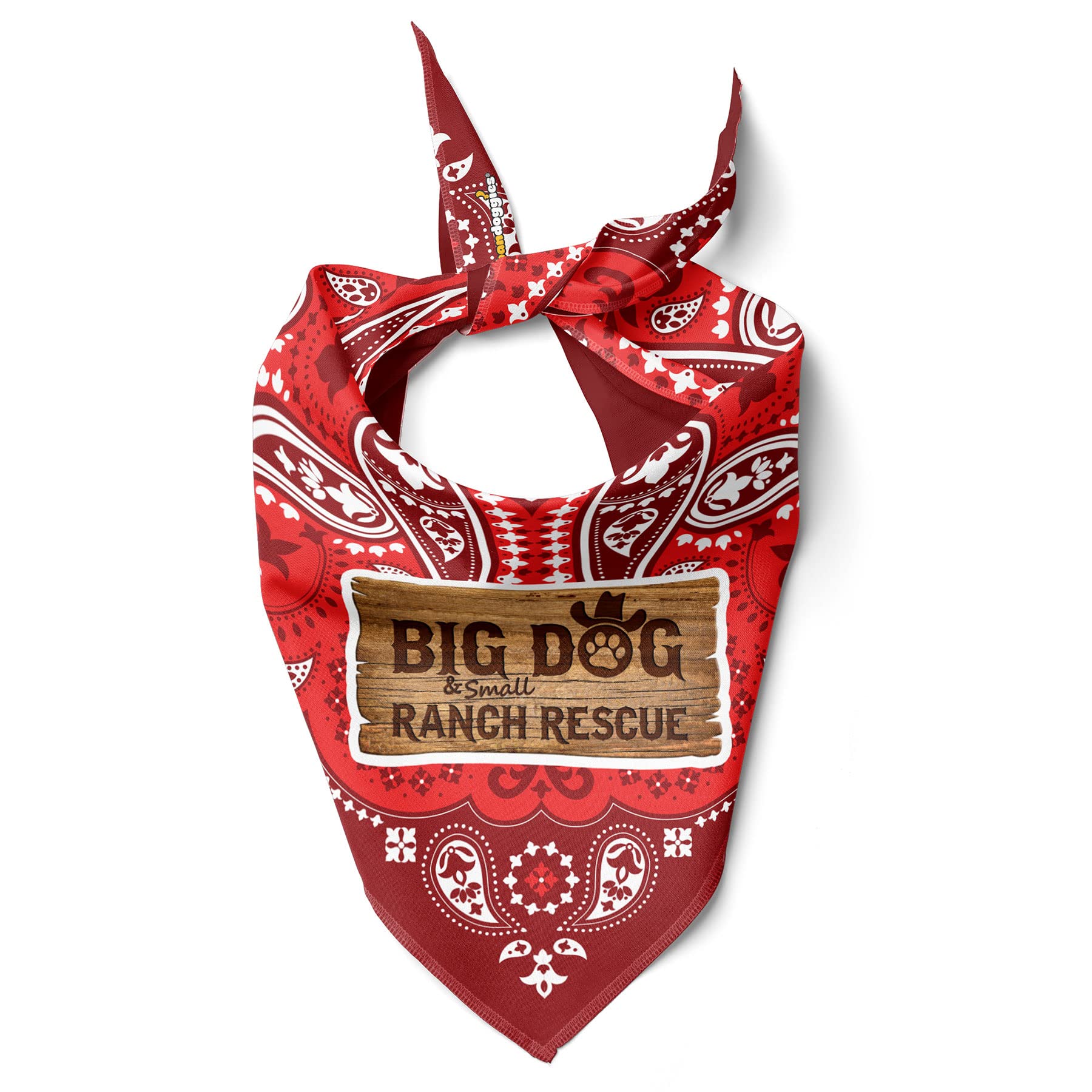Lux Pet Bandana for Dogs - Red Paisley Small | Comfy Dog Accessory for Walks & Photos