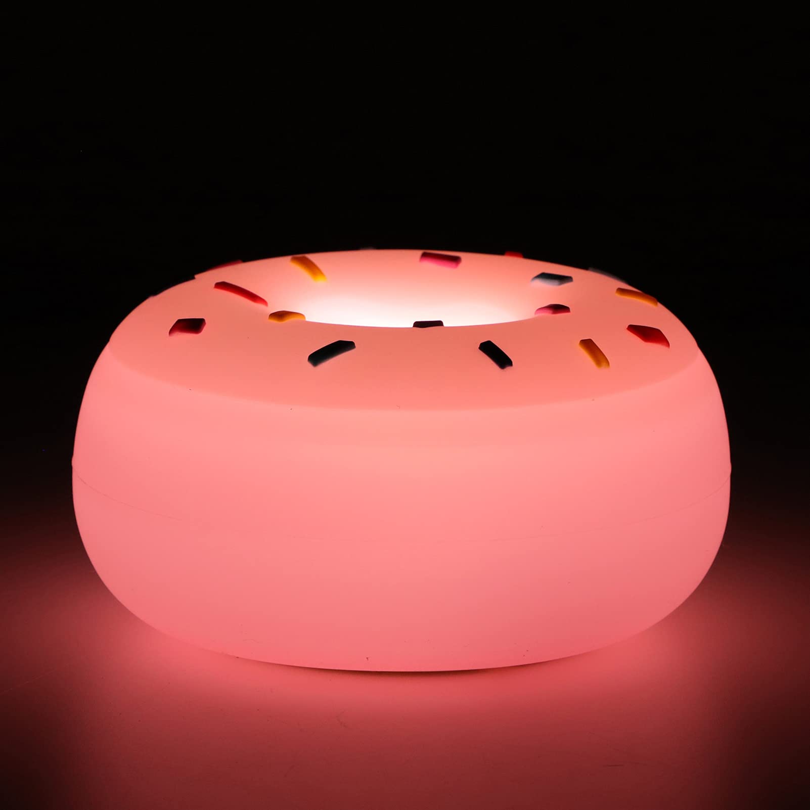 **Beaupretty Cute Silicone Donut-Shaped Night Light - USB-Powered LED Bedside Lamp for Girls, Nursery, Bedroom - Perfect for Anniversary, Wedding & Desk Decor**    *(Ideal for kids' rooms, cozy bedrooms, romantic weddings, or as a thoughtful gift!)*