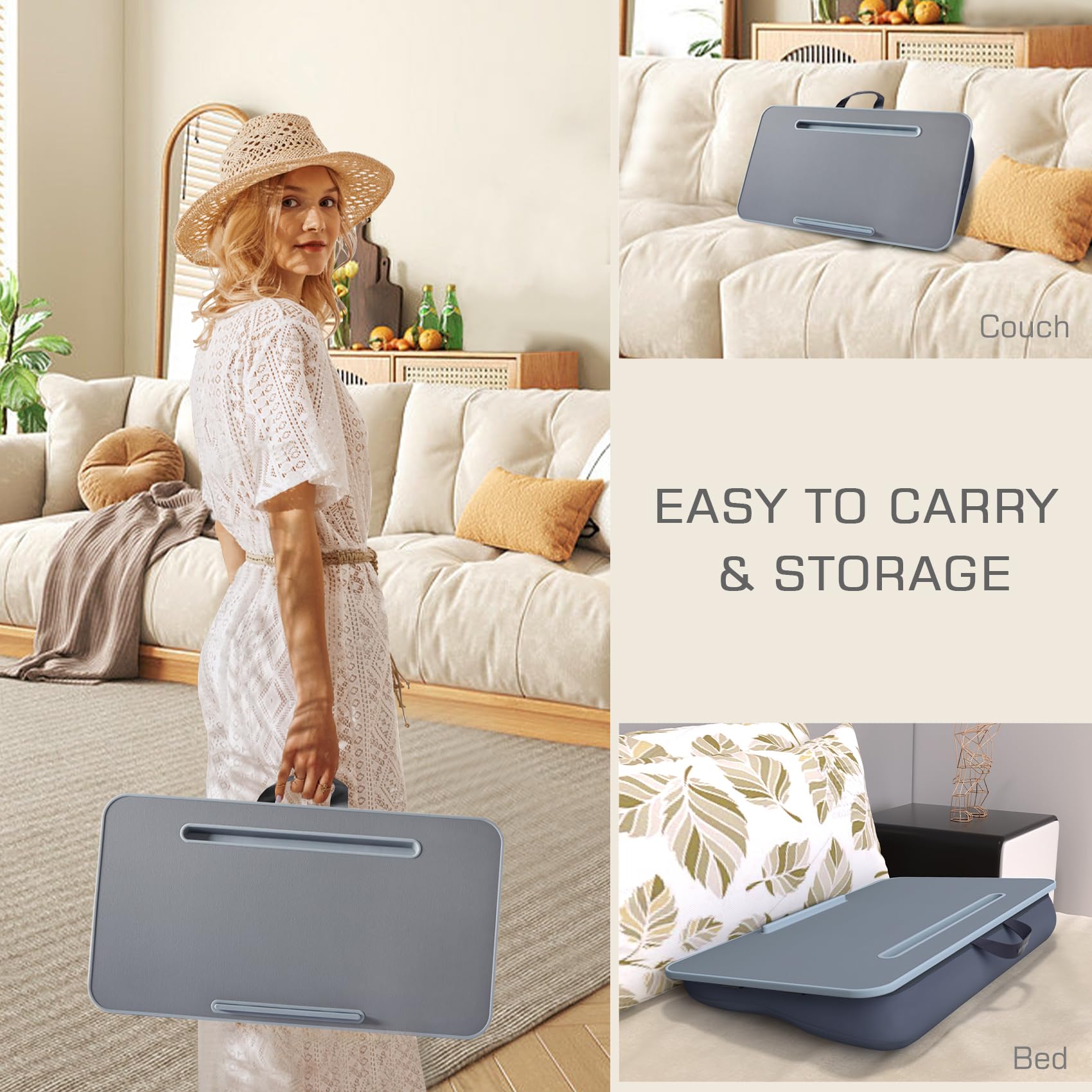 Portable Laptop Lap Desk with Cushion for 17