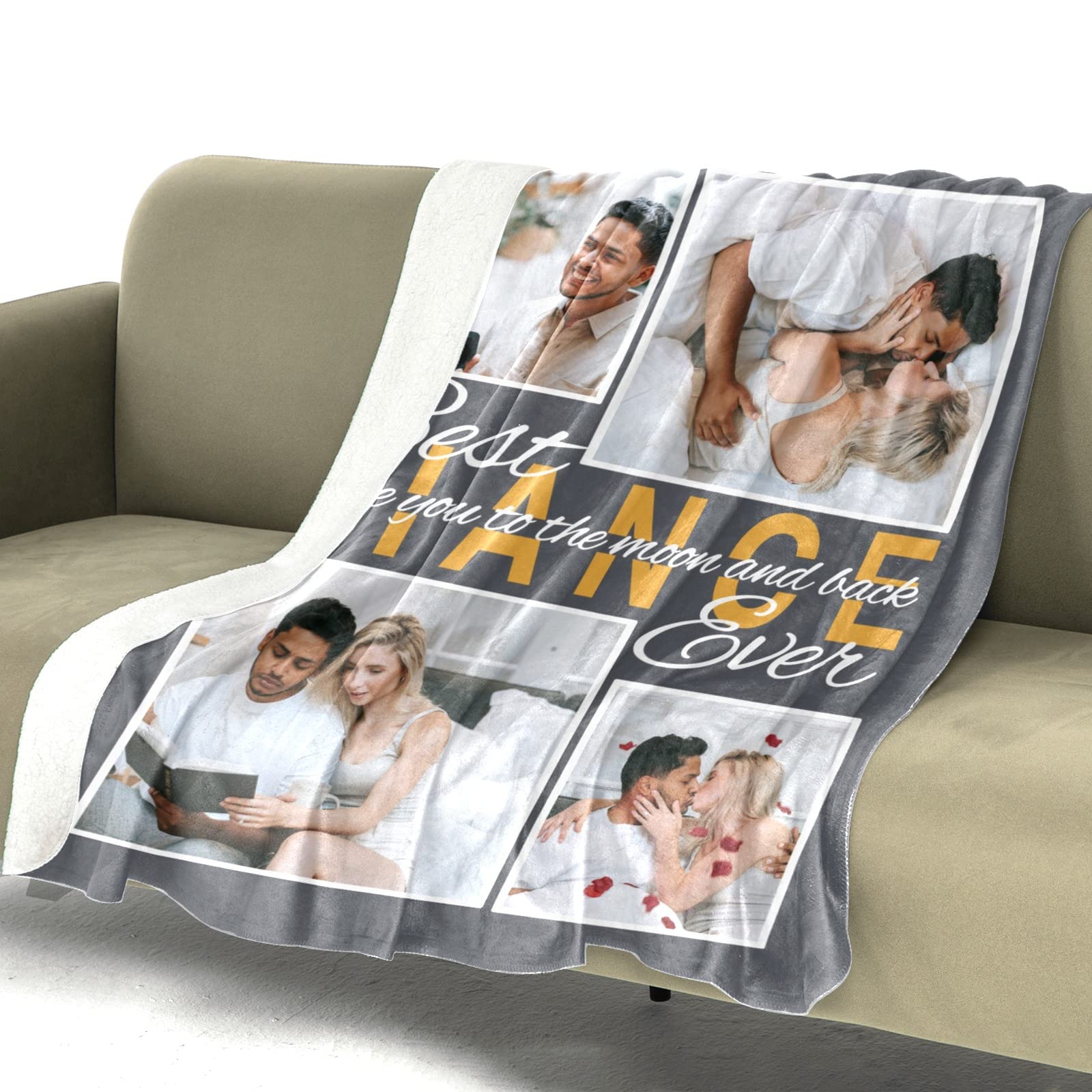 Personalized Photo Blanket - Custom Blanket with Your Picture for Mom, Dad, Kids, Couples & Friends - 50x60 Inch Sherpa Fleece Throw - Perfect for Birthdays, Anniversaries & Gifts - Cozy Home Decor, Bedroom Accent & Thoughtful Present