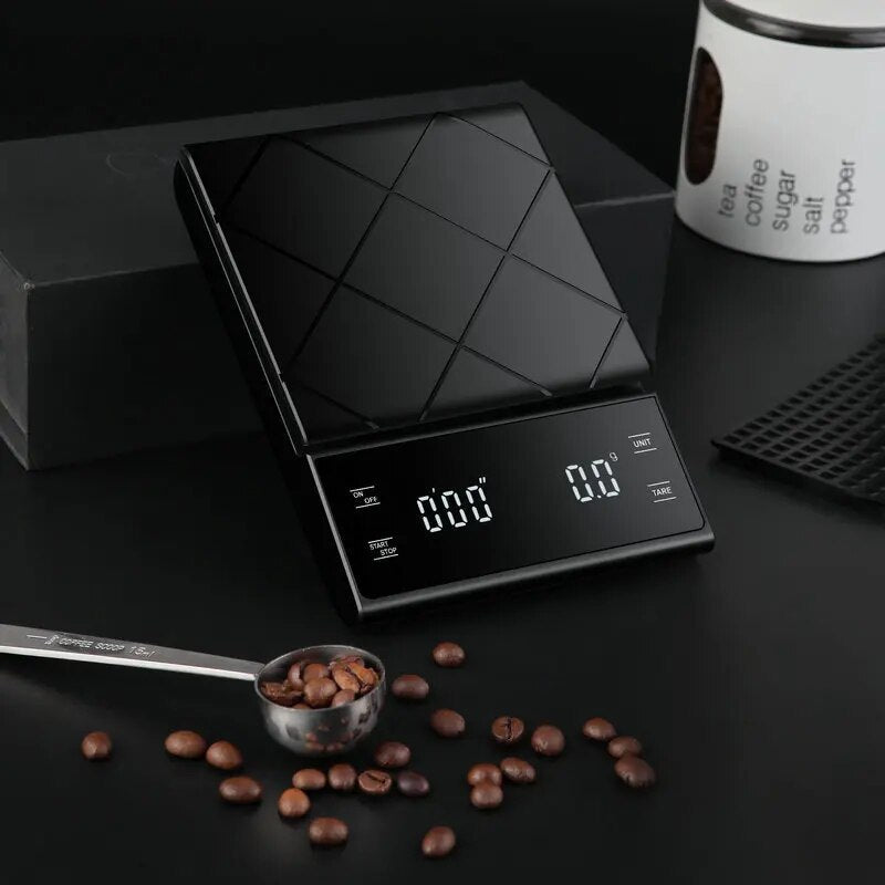 ANYCO Anygleam Digital 5Kg Coffee Scale with LCD Display - Precise Measurement for Coffee Brewing, Baking & Kitchen Use (Black)