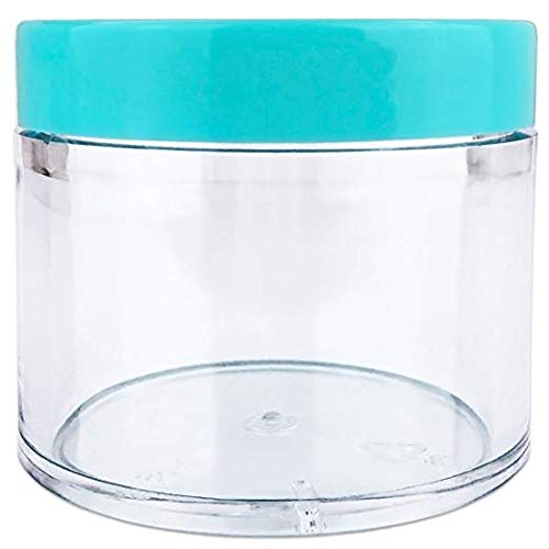 Beauticom 60ml (2oz) Clear Leak-Proof Plastic Jars with Teal Lids - 36 Pack for Cosmetics, Lotions, Creams & Salves | Perfect for DIY Beauty Products, Travel Toiletries & Home Organization