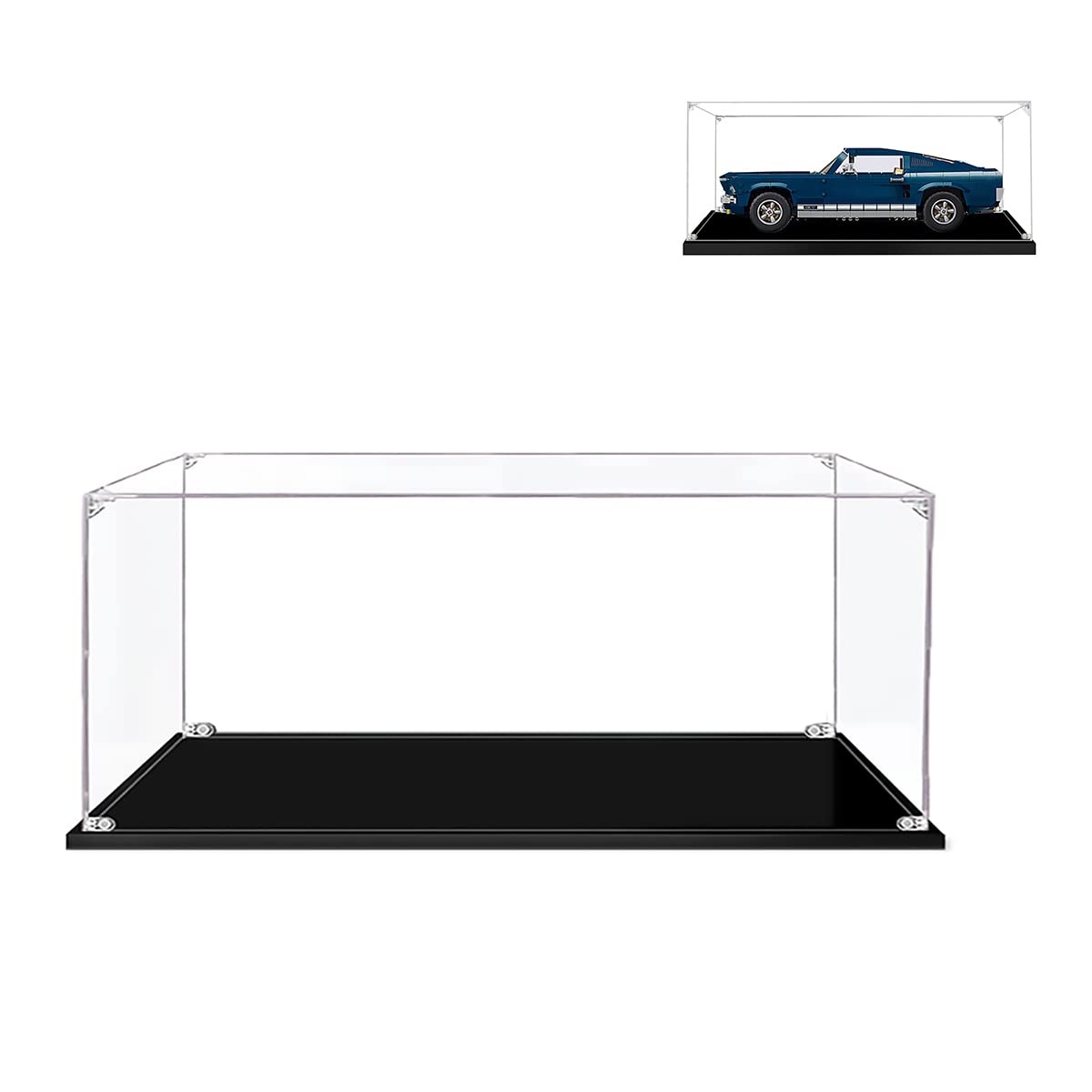 Acrylic Display Case for Ford Mustang Lego 10265 - Dustproof Showcase Protector for Lego Creator Expert Car Model | Perfect for Home Decoration, Office Display & Collectible Preservation