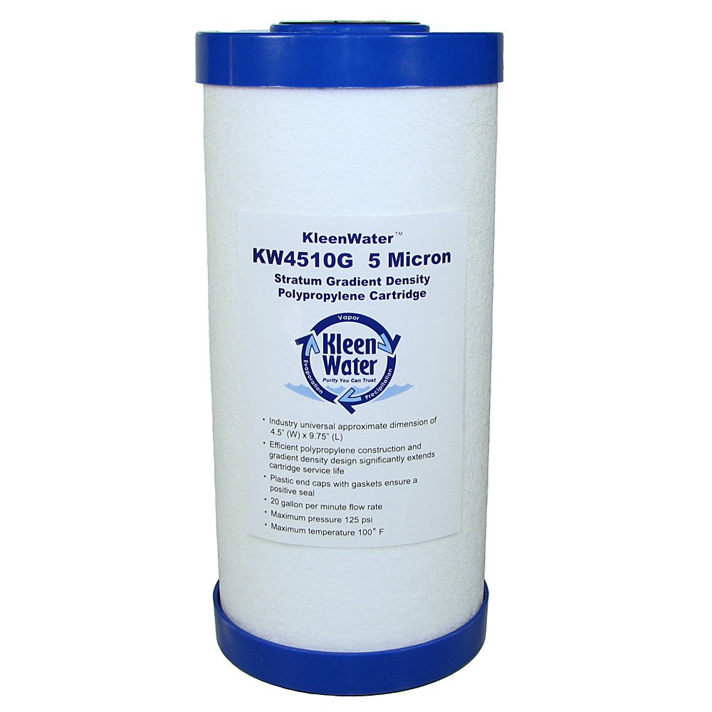KleenWater KW4510G Meltblown Water Filter Cartridges for Dirt, Rust & Sediment - 12 Pack | Replacement for Home, RV & Camping Water Filtration Systems