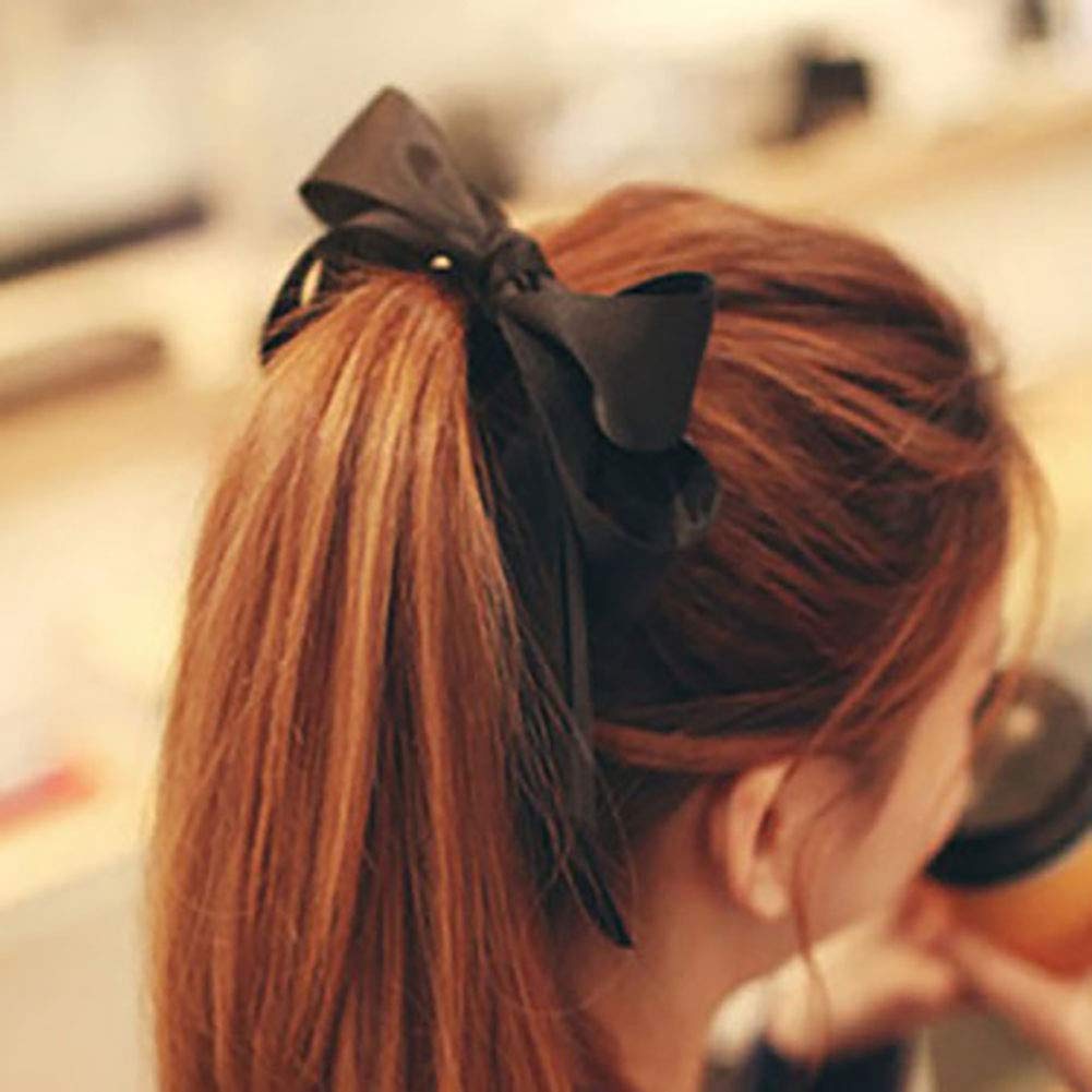6 PCS Women's Satin Ribbon Bow Hair Ties - Soft Headbands, Ponytail Holders & Hair Accessories for Women & Girls - Perfect for Parties, Weddings & Everyday Styling