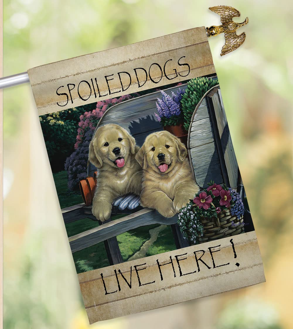 Wagging Along Nature Pets Flag Set 28x40in w/Flagpole - Outdoor Home Decor