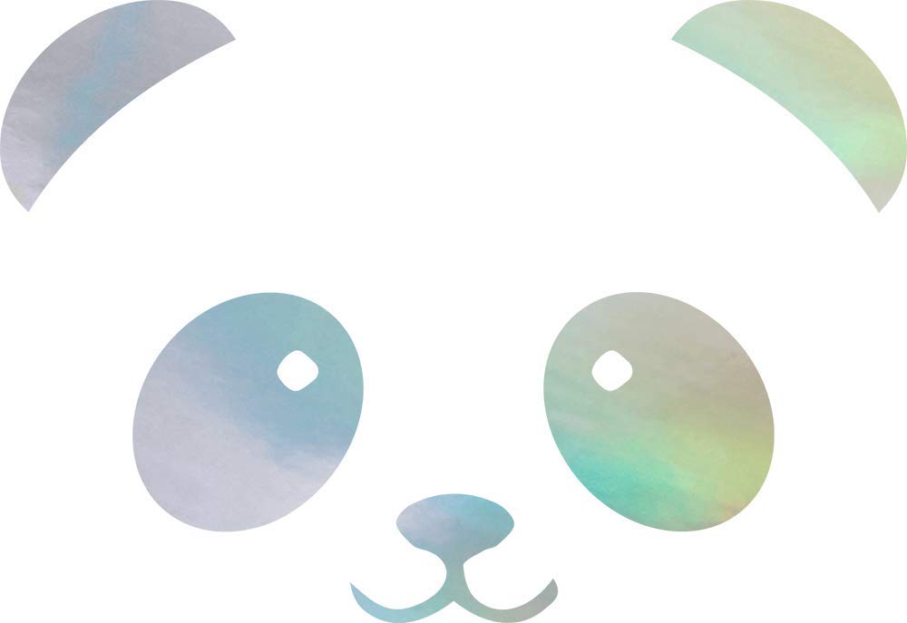 Premium Waterproof Vinyl Decal Stickers (Set of 2) - Cute Panda Face Holographic Design for Laptop, Phone, Helmet, Car Window, Bumper, Mug, Cup, Door & Wall Decoration | Perfect for DIY Crafts, Home Decor & Personalizing Your Belongings