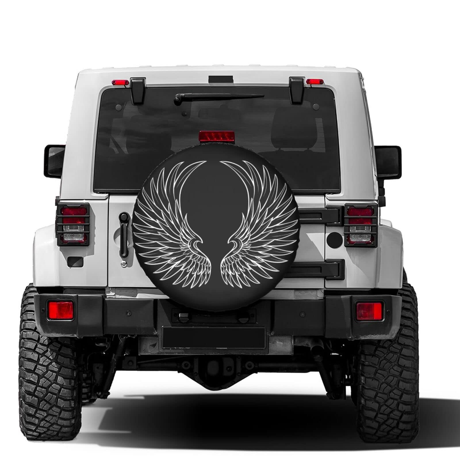 Waterproof UV-Resistant 15 Inch Angel Wings Spare Tire Cover - Dustproof Wheel Protector for Jeep, Trailer, RV, SUV & Most Vehicles | Perfect for Off-Road Adventures & Outdoor Travel Protection