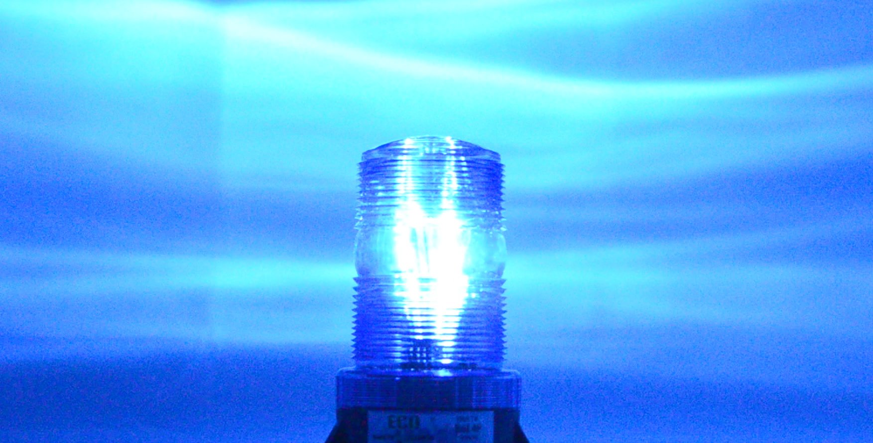 B1LHPF BLUE 12V DC 7.5W LED 5D Flashing Beacon Light - Strobe Warning Light for Forklifts, Emergency Vehicles, Construction Sites, and Hazard Zones