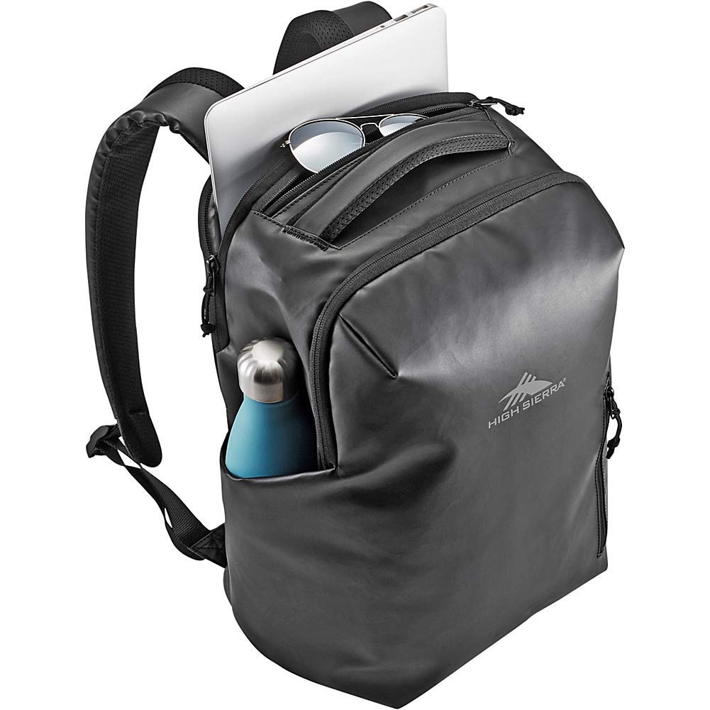 High Sierra Rossby Daypack - Lightweight Travel Laptop Backpack for Men & Women, 17 Inch Laptop Compartment, Durable Black Hiking Backpack for Work, School, College & Outdoor Adventures