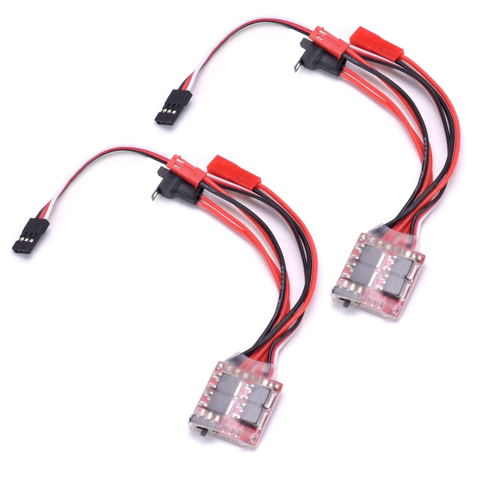 2PCS 10A Brushed Motor Speed Controller ESC with Brake for RC Cars, Boats, Tanks - Perfect for Hobbyists and DIY Remote Control Vehicle Upgrades