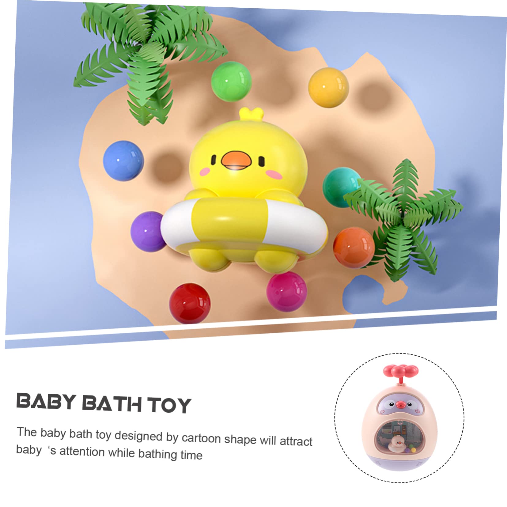 UPKOCH Animal Tumbler Toy for Babies - Bath Time Water Spray Toy, Non-Toxic ABS Plastic, Pink - Fun Sensory Play for Infants in Bathtub & Playtime