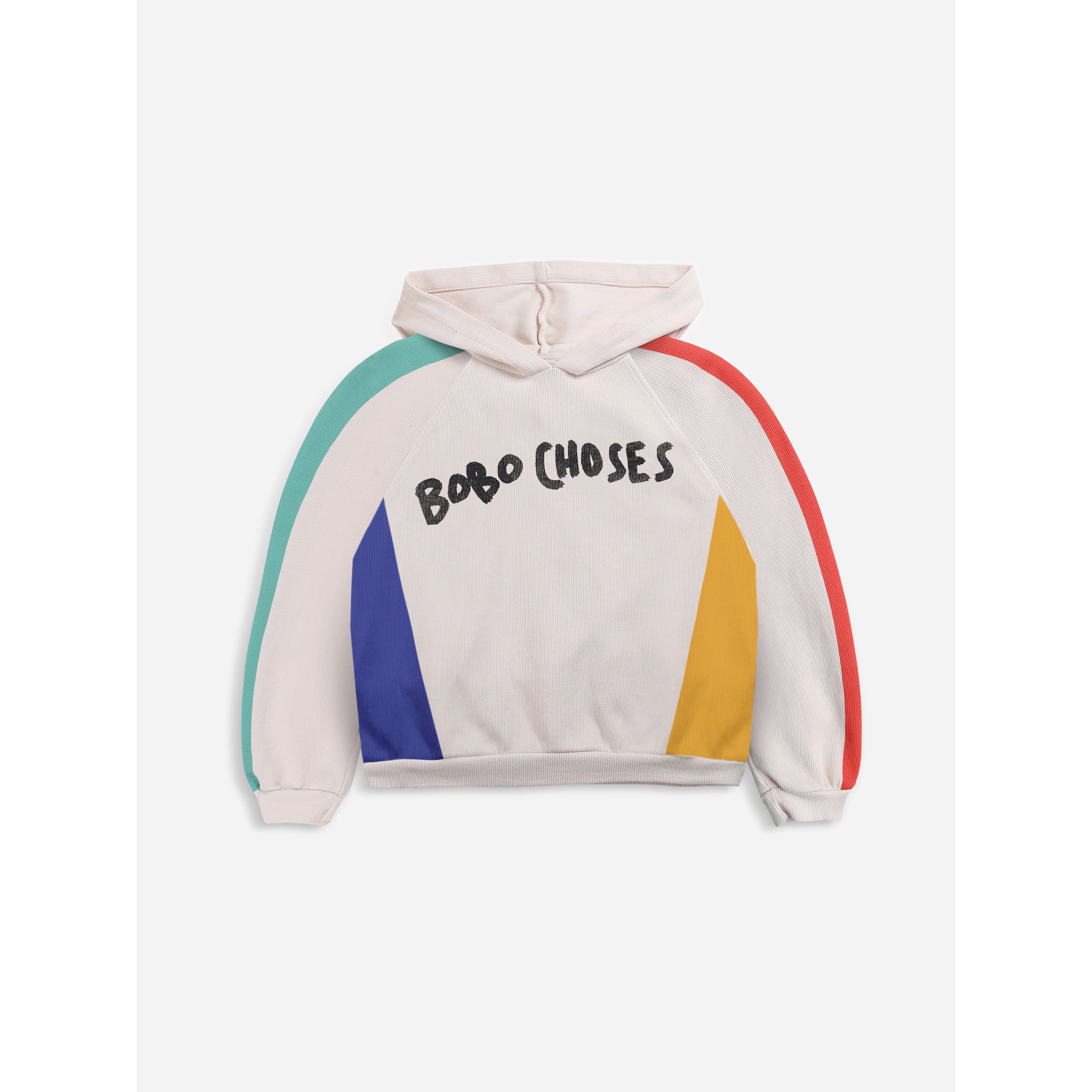 Bobo Choses Color Block Hoodie for Kids - Soft Cotton Pullover with Fun Patterns - Perfect for Playdates, School & Outdoor Adventures