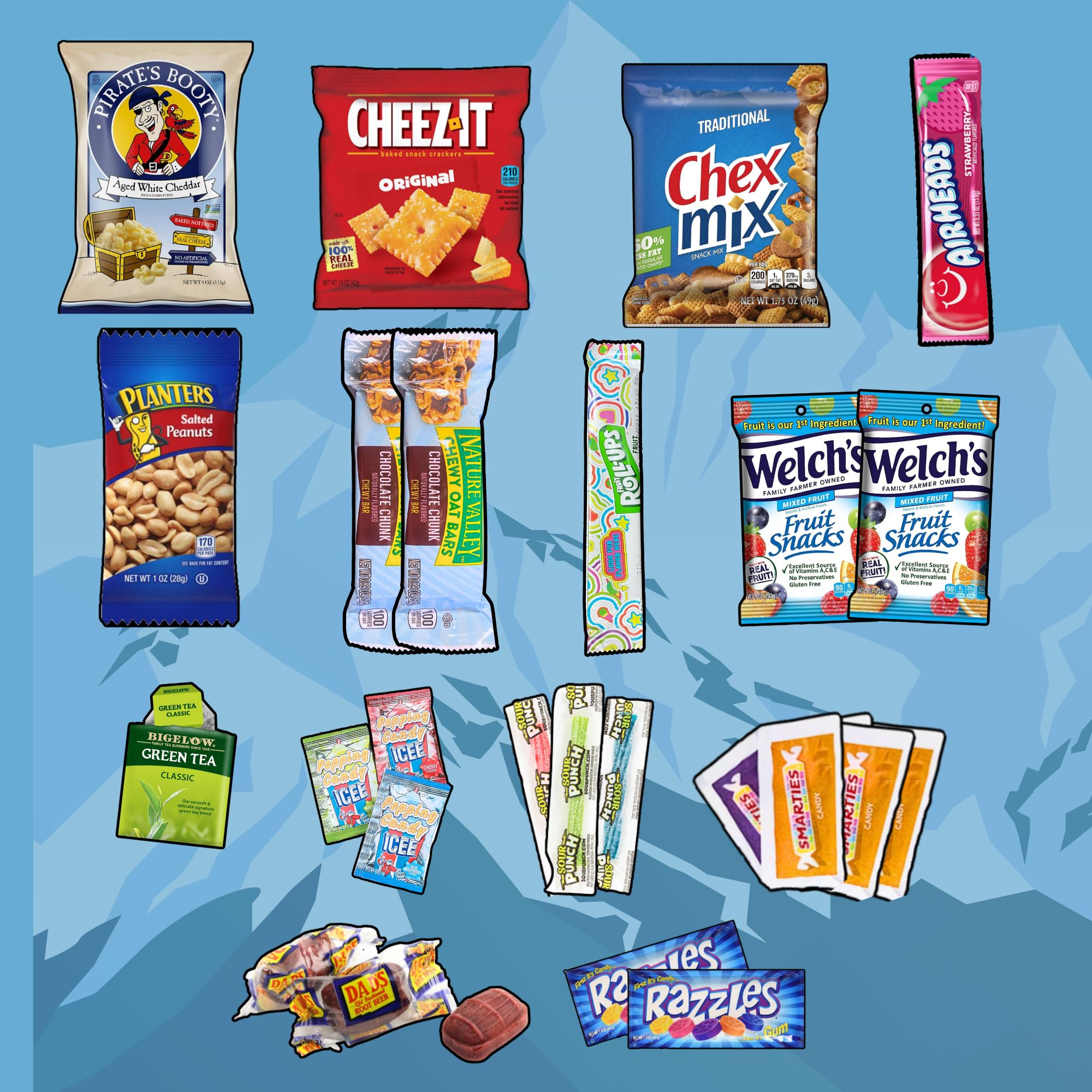 Snack Mountain Care Package (25 Count) - Movie Night Gift Basket, College Student Care Package, Birthday Snack Box & Office Snacks - Bulk Assorted Snacks for Adults | Perfect for Movie Nights, College Care Packages, Office Breaks & Birthday Gifts