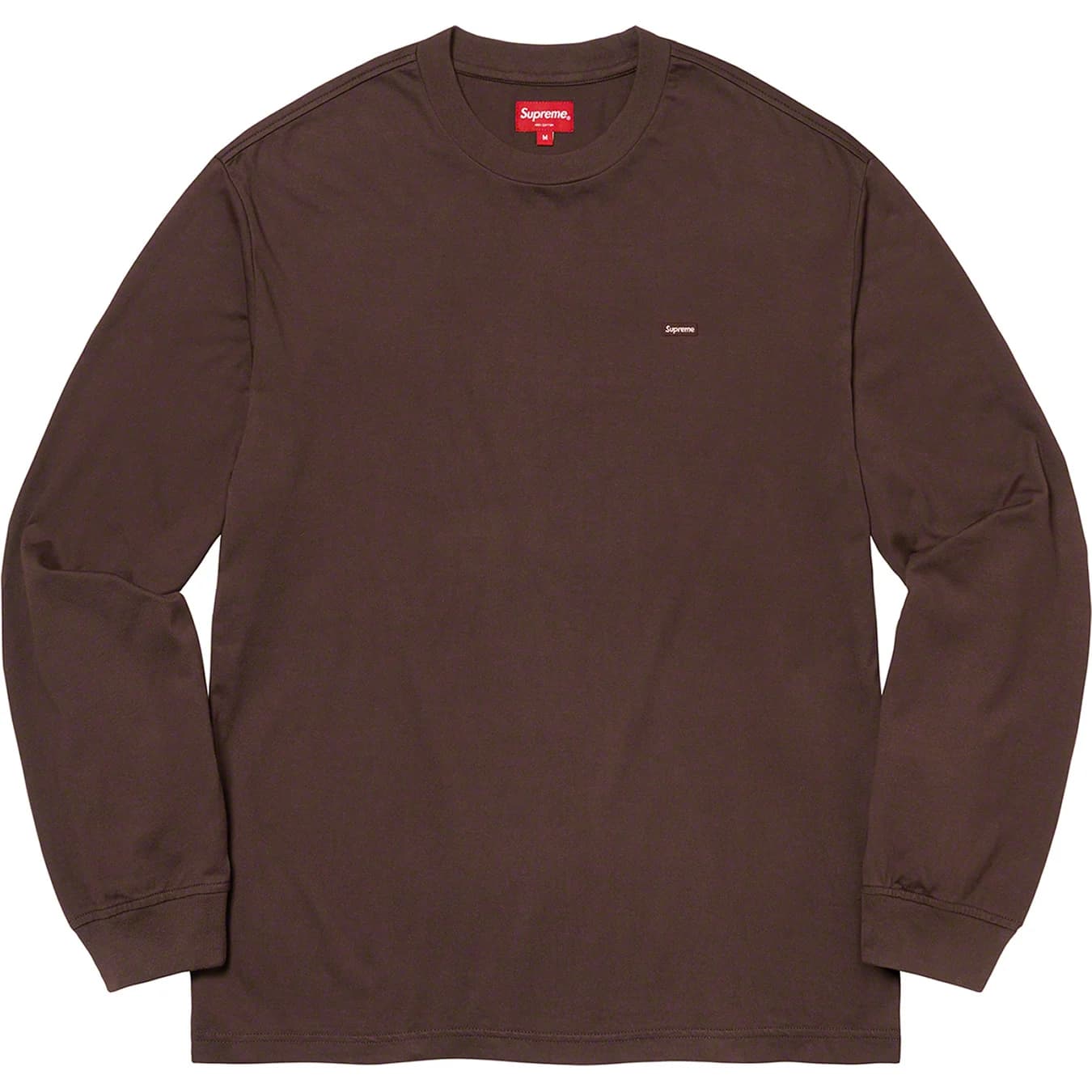 Supreme Small Box Logo Long Sleeve Tee SS23 - Dark Brown Cotton Streetwear for Men | Casual Wear & Urban Fashion