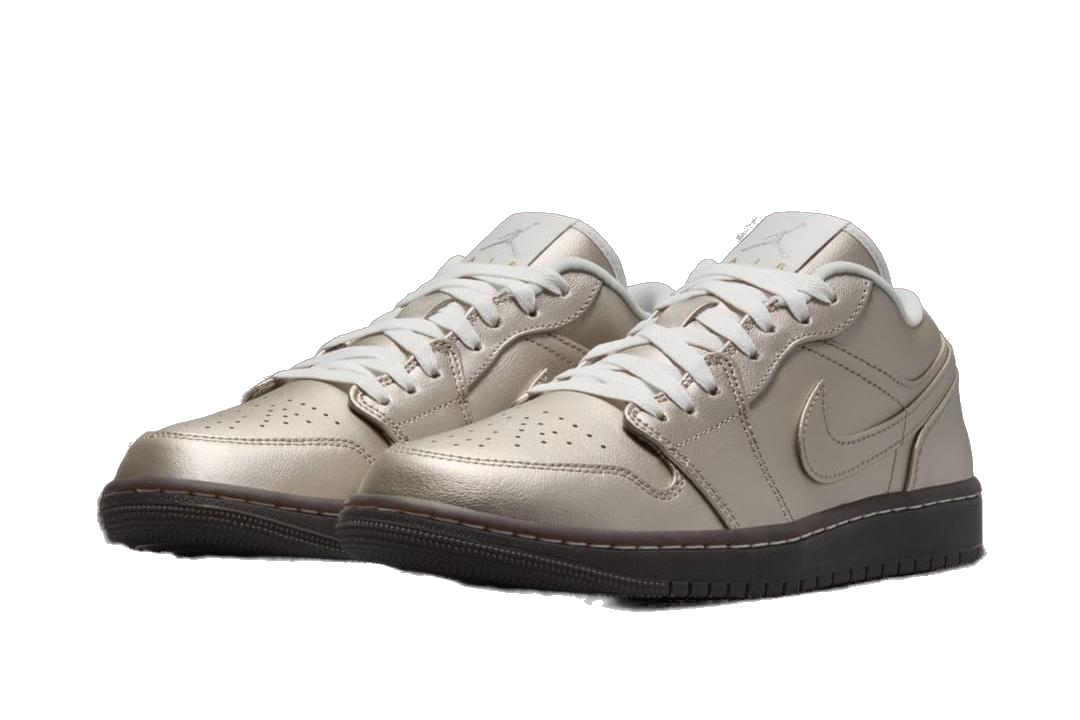 Nike Women's Jordan 1 Low SE Sneakers - Metallic Zinc/Summit White/Velvet Brown | Comfortable Casual & Athletic Shoes for Women | Perfect for Running, Gym, and Everyday Wear