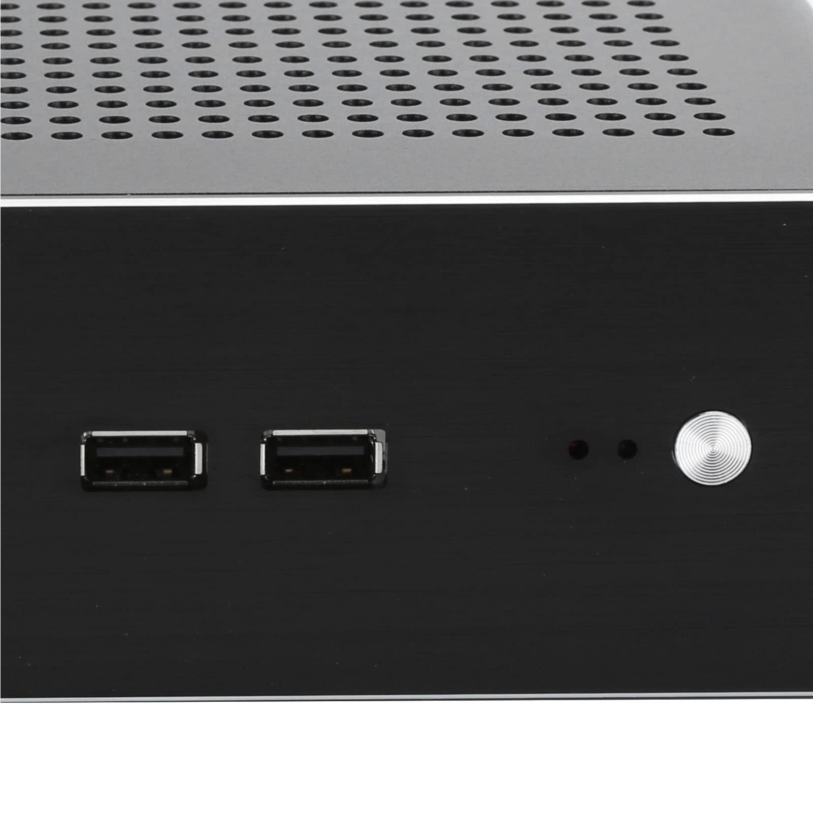 ASHATA G60S Mini-ITX PC Case - Full Aluminum HTPC Chassis with DC-ATX Power Supply, USB 2.0 Ports for Compact Desktop Computer Builds | Perfect for Home Theater, Office Workstations & Space-Saving Gaming Rigs