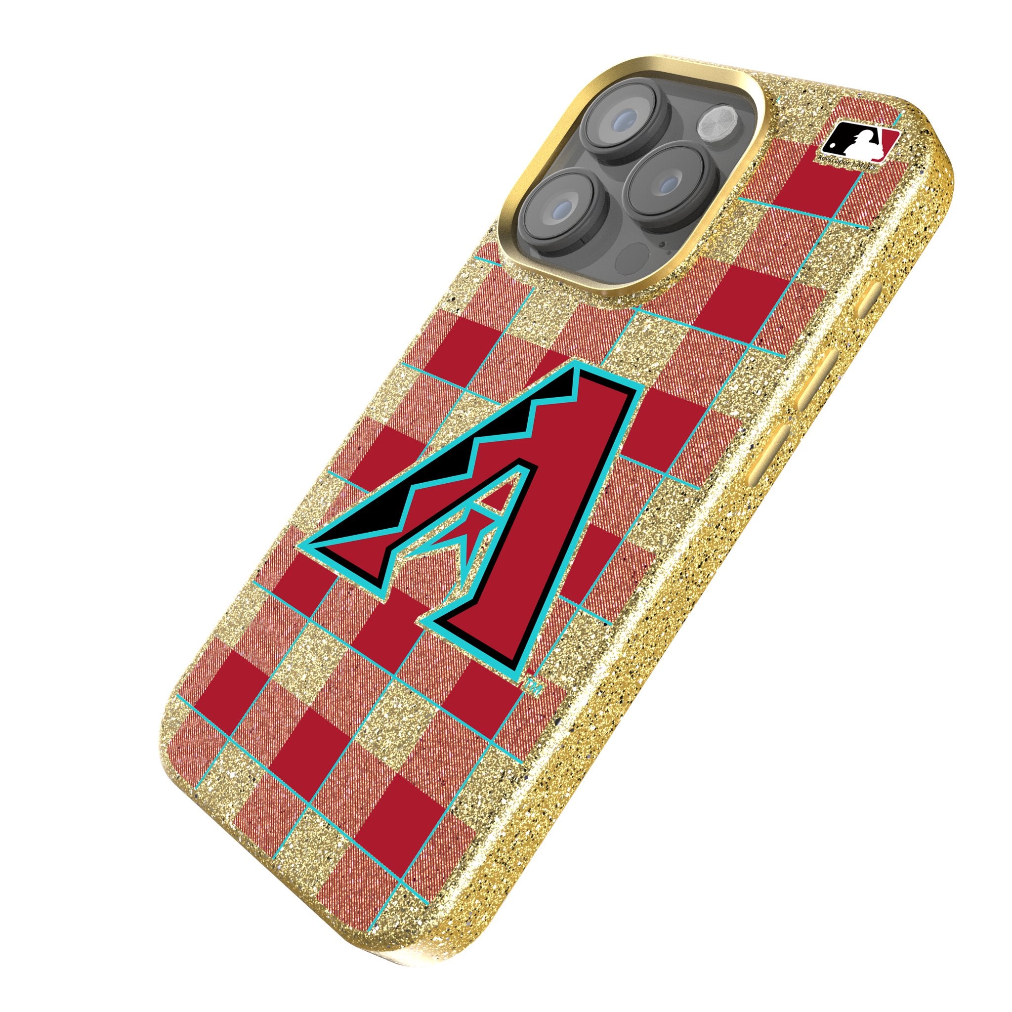 Arizona Diamondbacks Plaid Rhinestone Phone Case - Stylish & Protective Cover for iPhone & Android | Perfect for Baseball Fans & Game Days