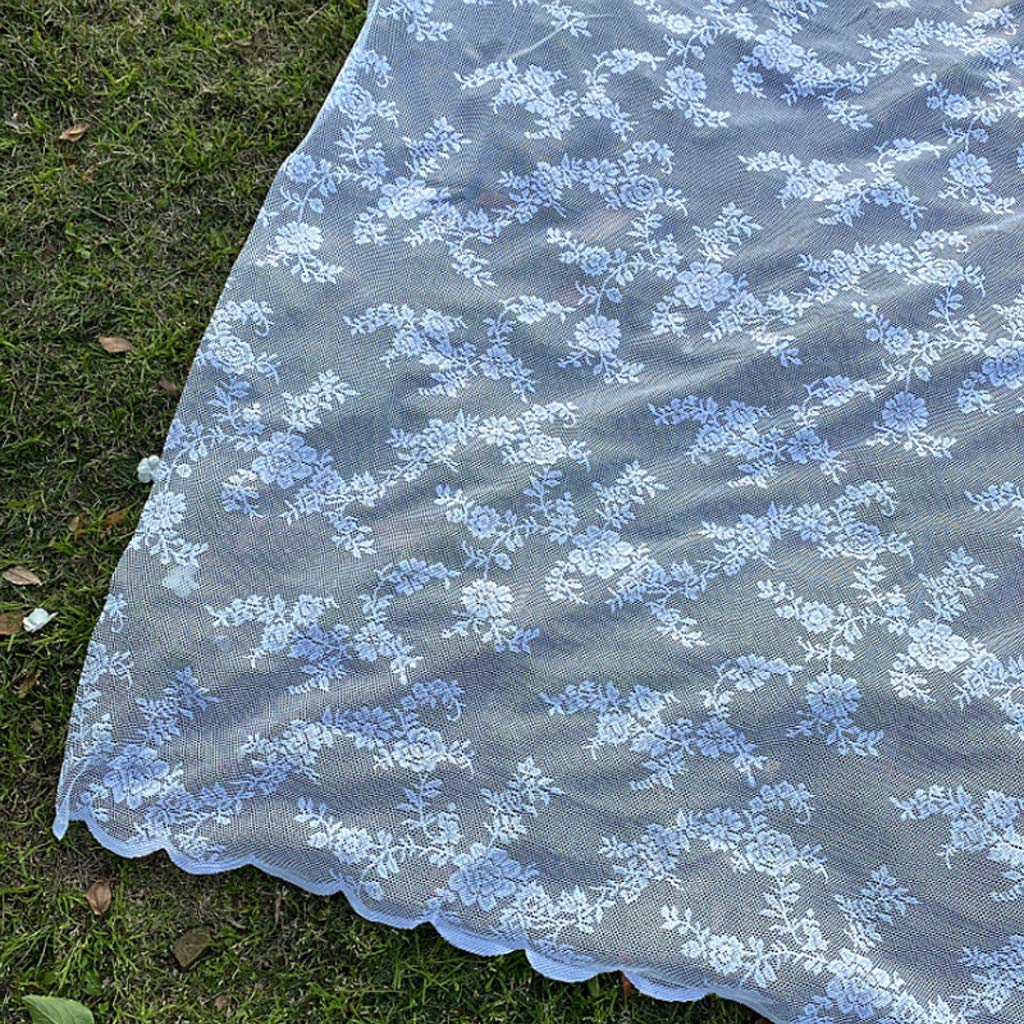 MKWEY Lace Picnic Tablecloth - Waterproof Plastic Outdoor Table Cover for Parties, Cotton Linen Rectangular/Oblong Design - Perfect for Picnics, Patio, Kitchen & Dining Room Decor | Great for BBQs, Garden Parties & Family Gatherings