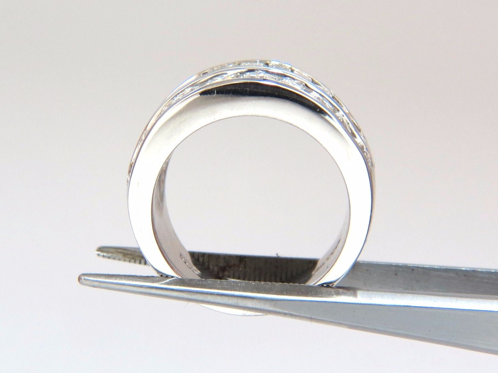 4.30ct Diamond Three-Row Channel Baguette & Round Wide Band Ring - Elegant Wedding, Engagement, and Anniversary Jewelry for Women