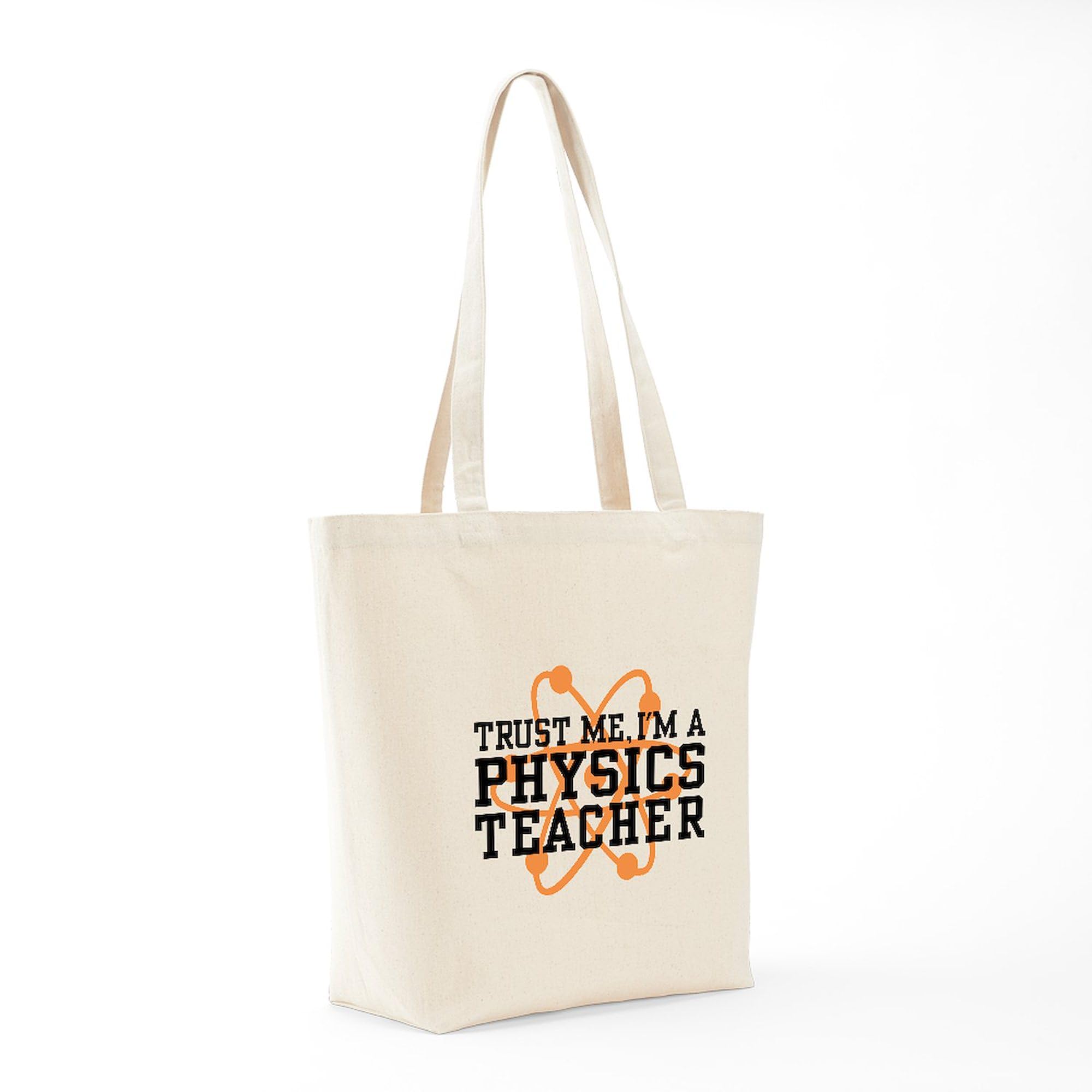 Physics Teacher Tote Bag - Natural Canvas Reusable Shopping Bag for School, Work & Groceries | Eco-Friendly Teacher Gift & Everyday Carry