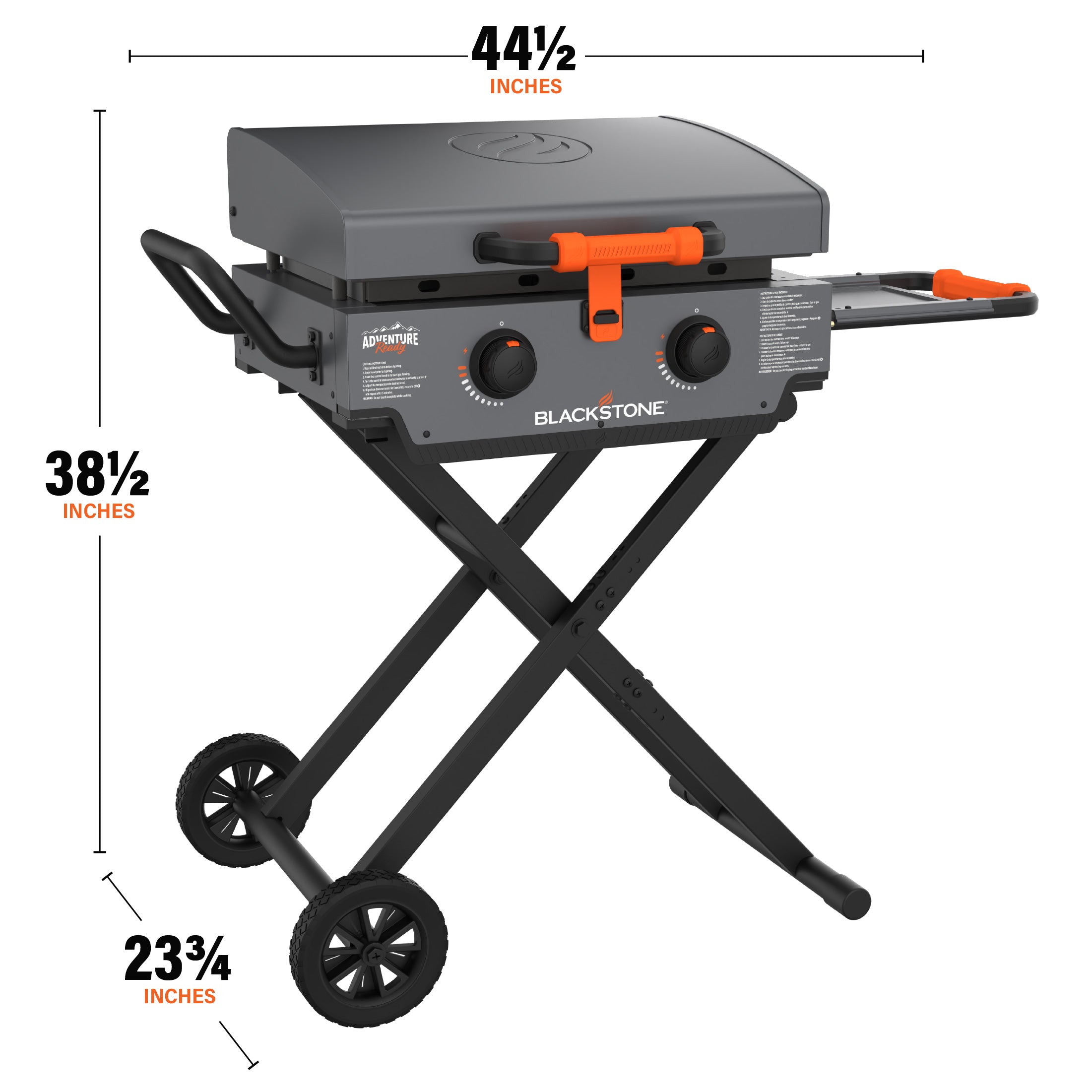 Premium 22-Inch Griddle with Flexfold Legs - Portable & Durable Charcoal Gray Outdoor Cooking Grill for Camping, Backyard BBQs, and Tailgating
