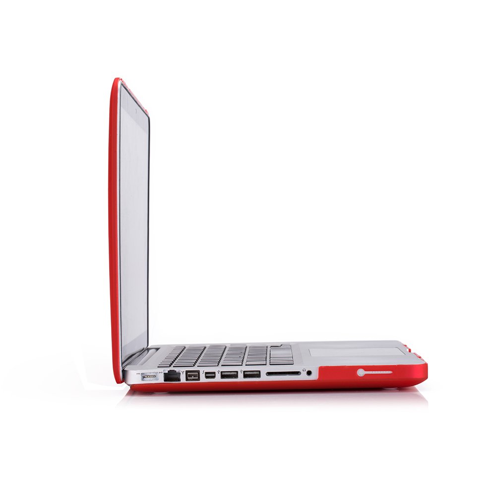 MacBook Pro 13 Case 2012-2008 Model A1278 - Durable Matte Plastic Hard Shell Cover for 13.3 inch MacBook Pro with CD-ROM Drive (Red) - Perfect for Work, Travel & School Protection
