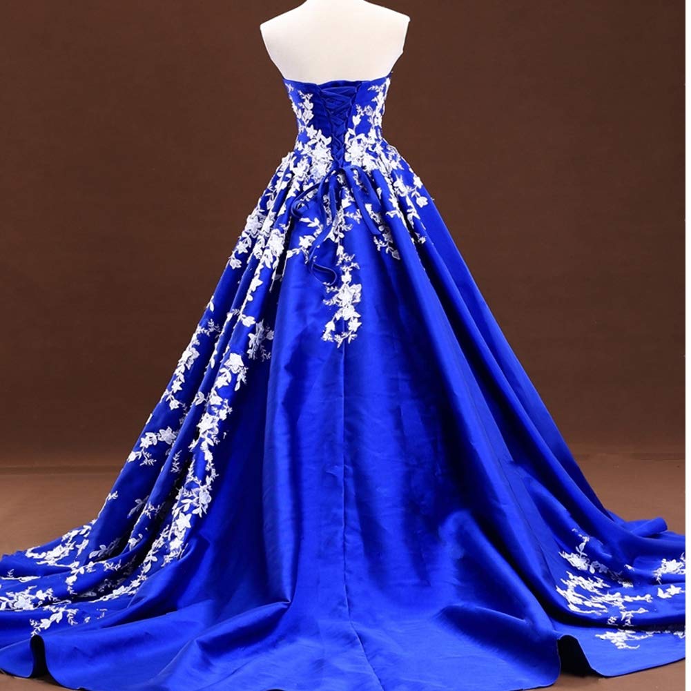 Elegant White Lace Ball Gown Satin V-Neck Formal Prom Evening Dress for Women - Perfect for Gothic Weddings, Homecoming Dances & Special Occasions