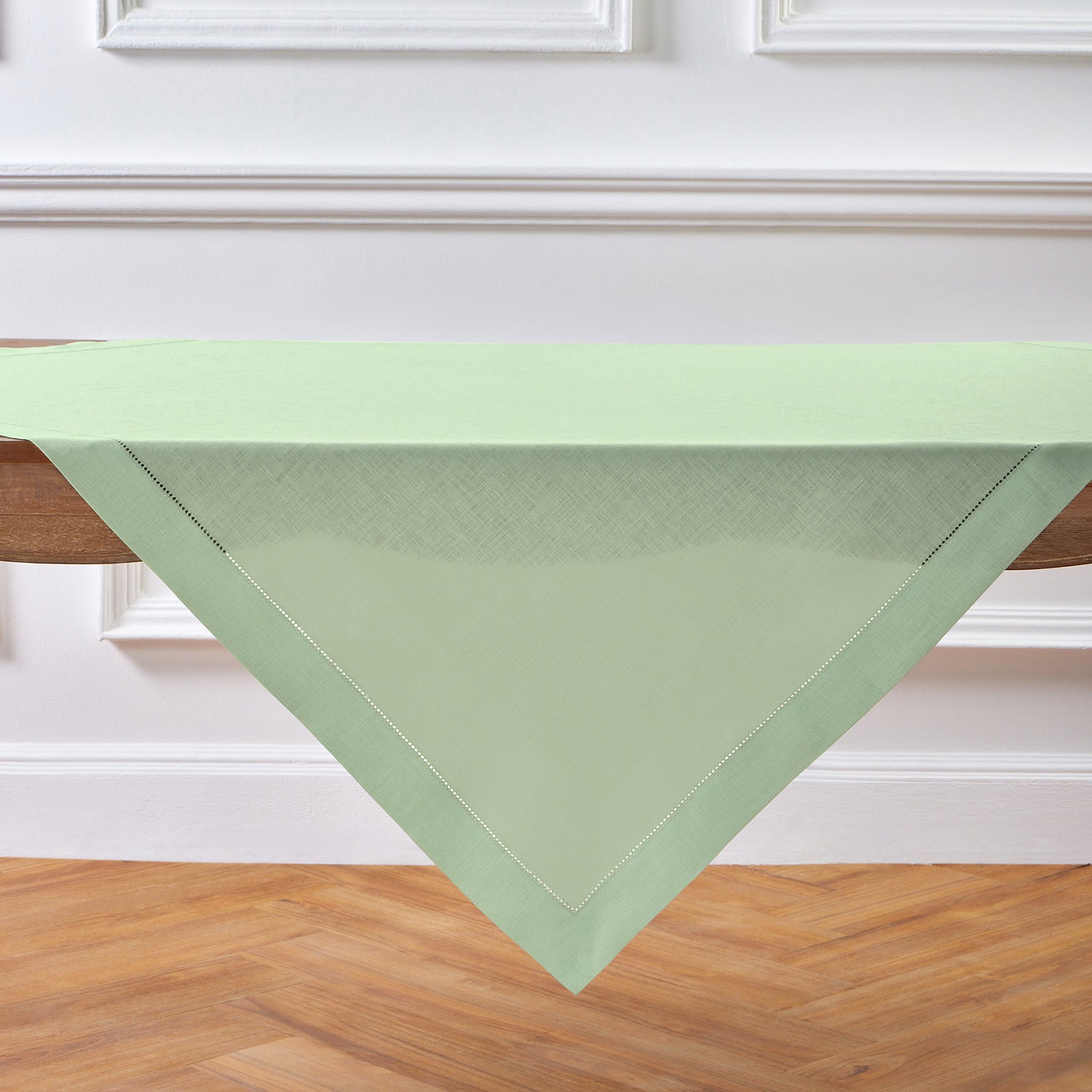 Classic Hemstitch Table Throw - Elegant Linen Table Runner for Dining Room Decor, Wedding & Holiday Table Settings