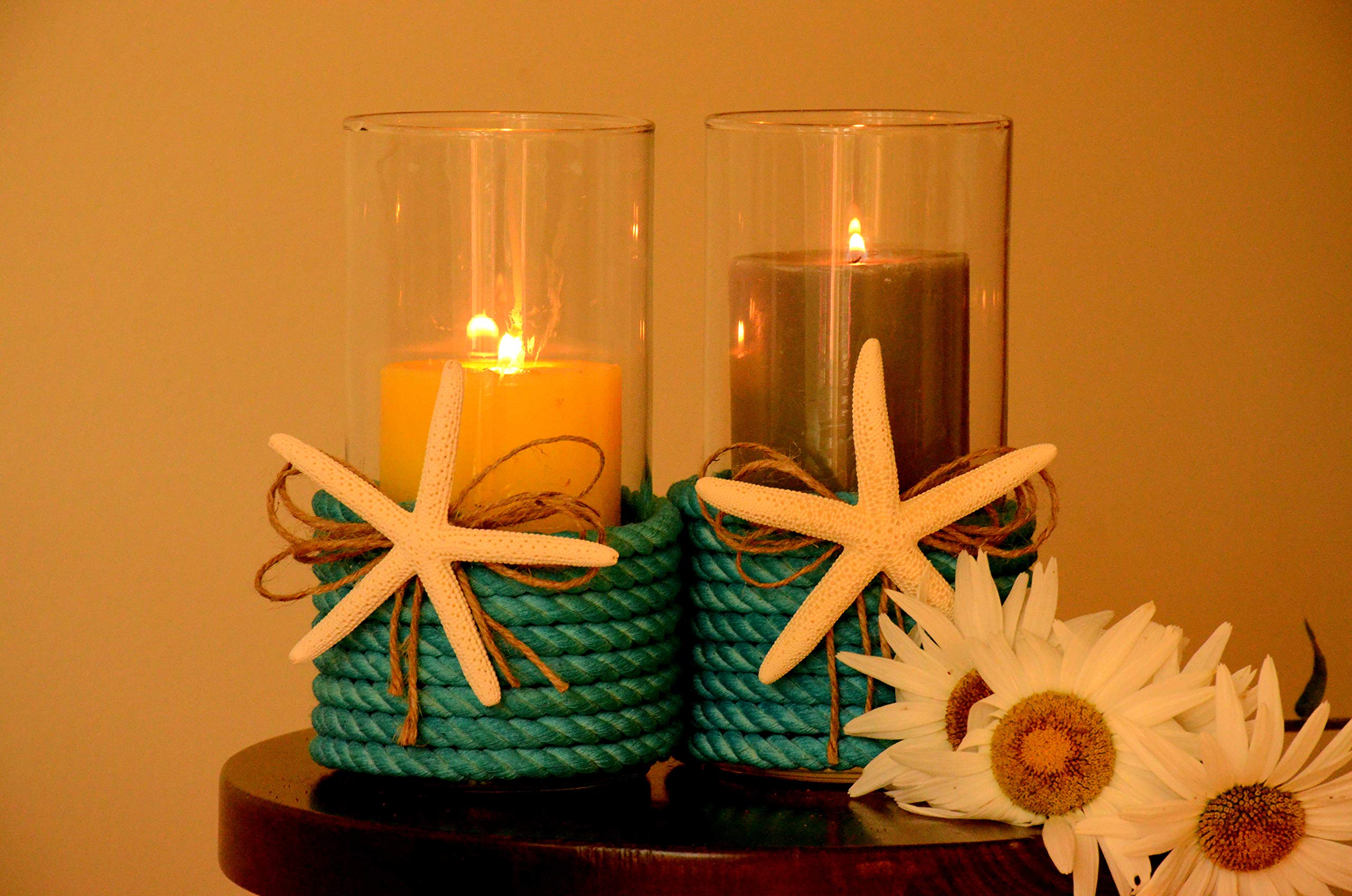 Elegant Beach Wedding Centerpieces - Table Decor for Weddings, Parties, Home & Office - Nautical Candle Holders for Living Room & Event Decorations | Perfect for Coastal Weddings, Summer Parties & Home Styling