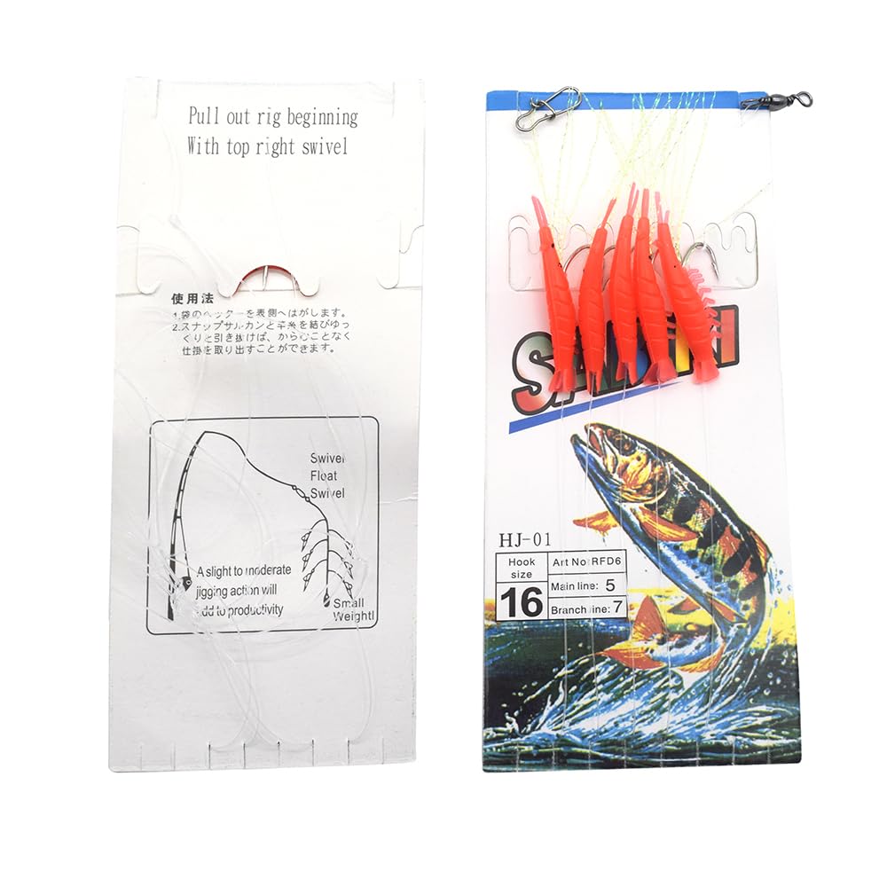 Glow in the Dark Sabiki Rigs Fishing Lures with High Carbon Steel Hooks - Saltwater & Freshwater Bait Rigs for Night Fishing, Pier Fishing, and Surf Casting