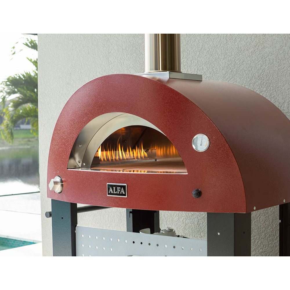 Alfa Moderno Red 2 Pizza Gas Pizza Oven FXMD 2P GROA U - Outdoor Cooking, Backyard Parties & Authentic Italian Pizza Making