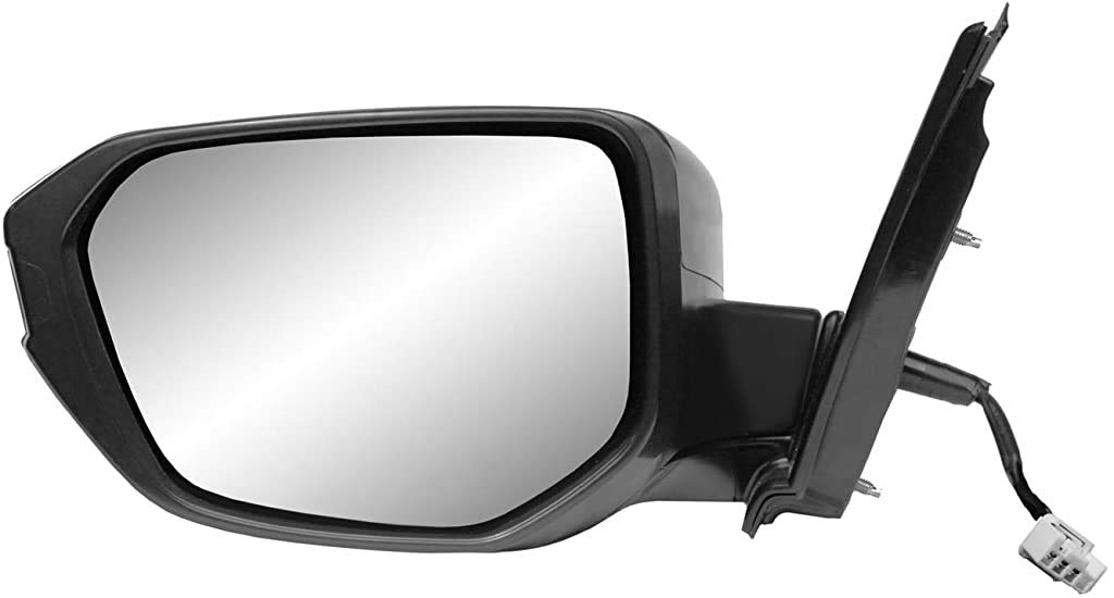 Fit System Driver Side Mirror Replacement for Honda Civic Hatchback (2016-2021) - Textured Black with PTM Cover, Foldable Design - No Turn Signal/No Camera - Left Side Passenger - Perfect for Parking & Daily Commuting