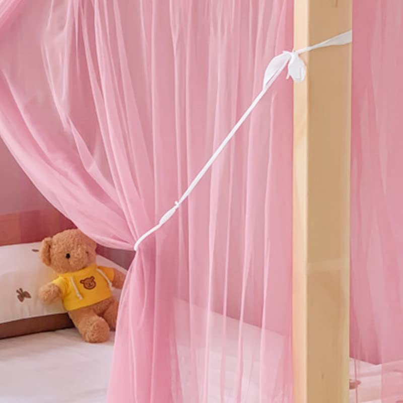 Premium Akiky Bunk Bed Canopy Curtains - Twin XL Mosquito Net for Kids & Teens - Dustproof Loft Bed Drapes in Pink - Perfect for Dorms, Student Housing & Kids' Bedrooms (Twin Extra Long Size)