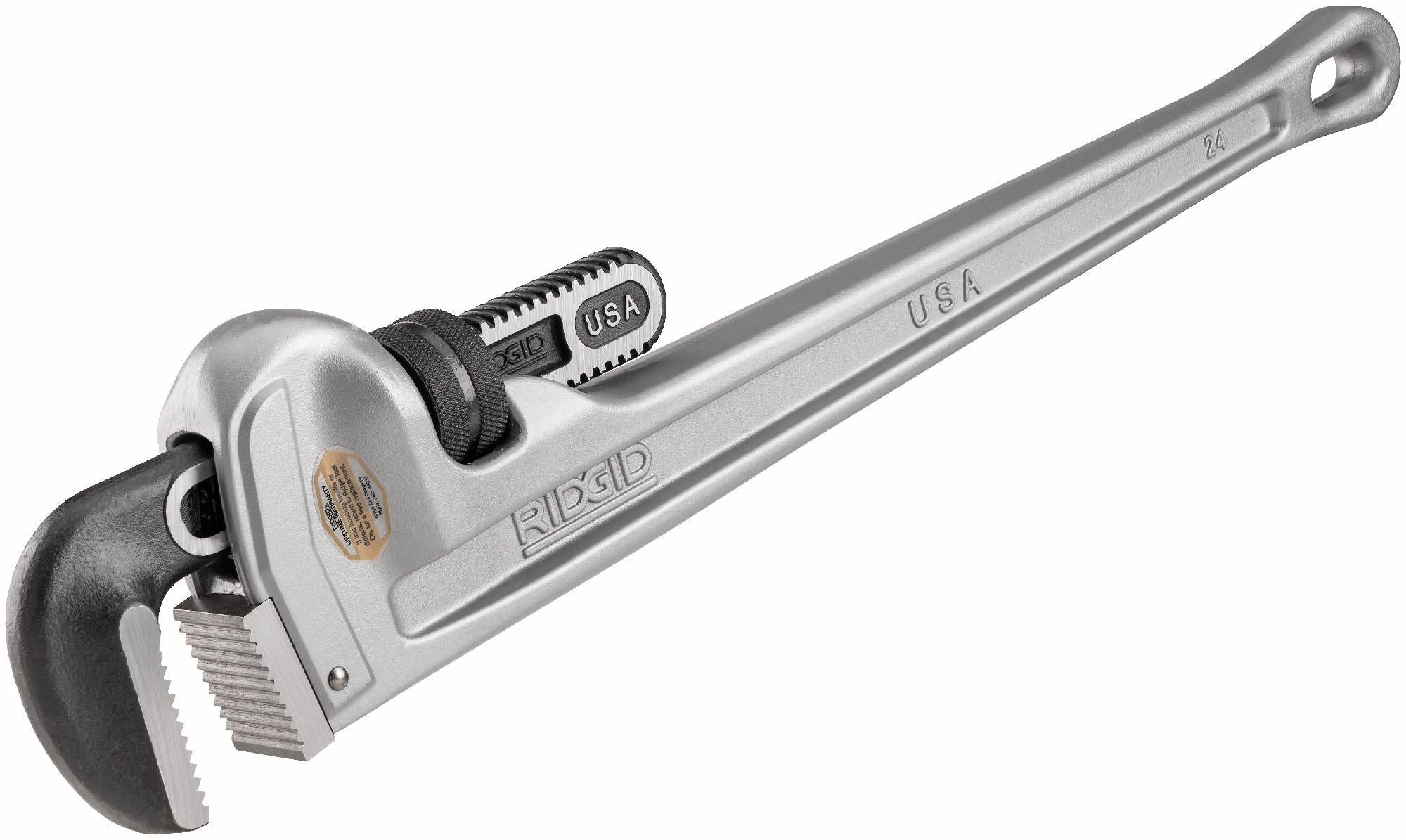 RIDGID 31105 24-Inch Aluminum Straight Pipe Wrench - Heavy Duty Plumbing Tool for Professional Plumbers, Pipe Fitters & DIY Home Repairs