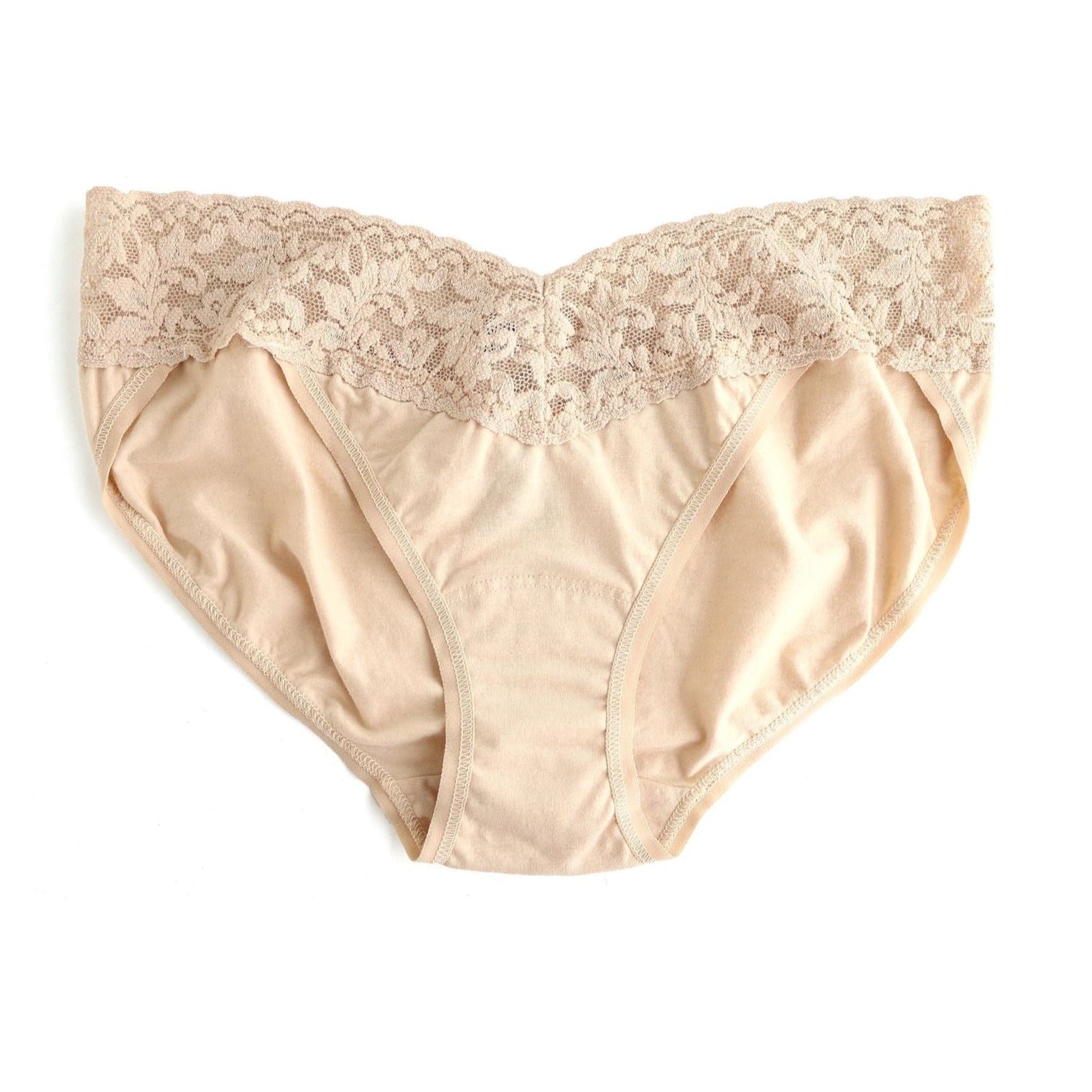 Chai Cotton V-Kini Panty with Lace Trim - Made in USA - Comfortable & Sexy Underwear for Everyday Wear & Special Occasions