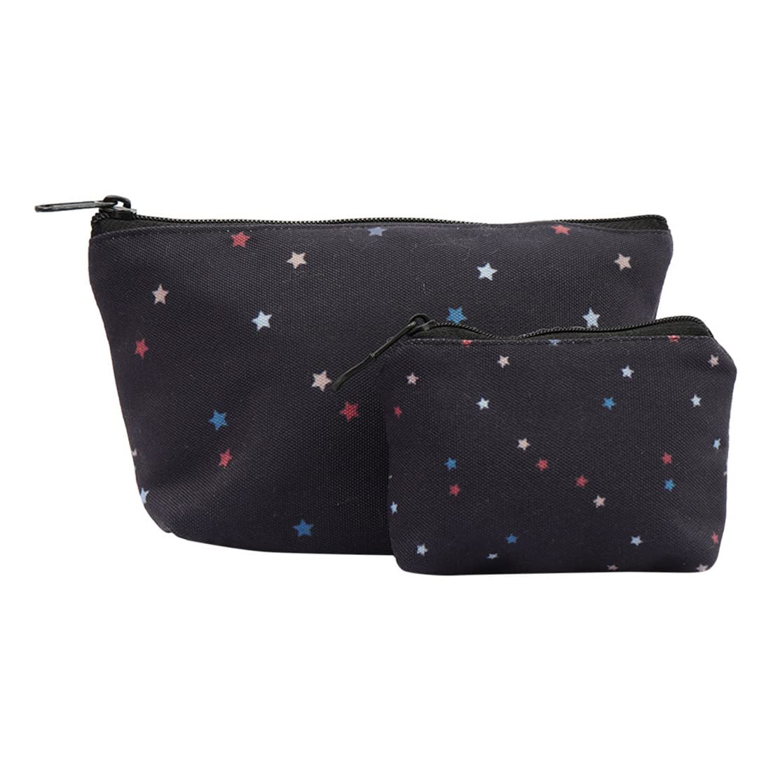 Crazyify Printed Makeup Pouch Set of 2 - Waterproof Cosmetic Bag, Travel Toiletry Organizer with Zipper Closure for Women | Perfect for Travel, Gym, and Daily Essentials Storage