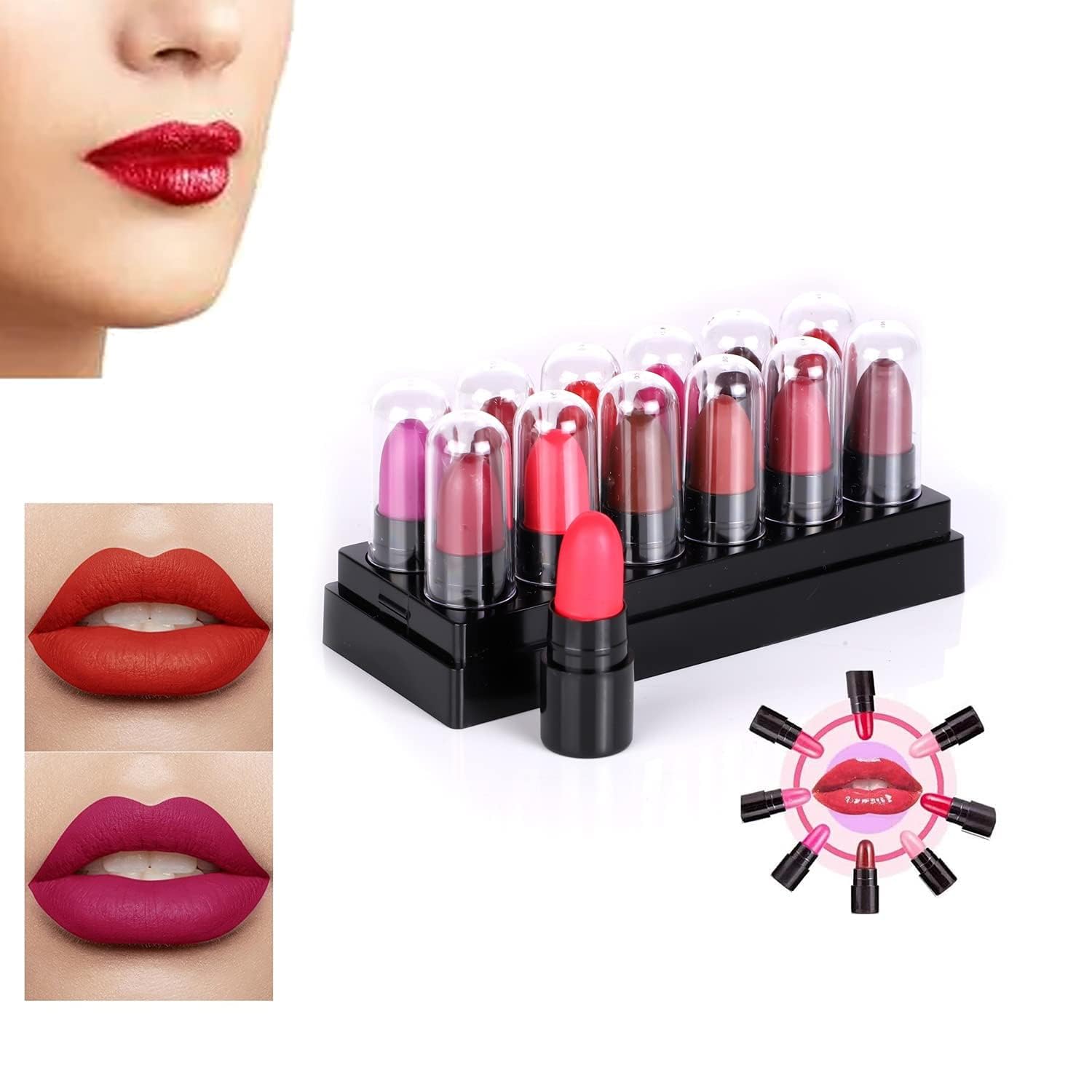 12-Piece Mini Matte Lipstick Set - Long Lasting, Travel Friendly, Trendy Colors | Perfect for Everyday Wear, Parties & Gifts