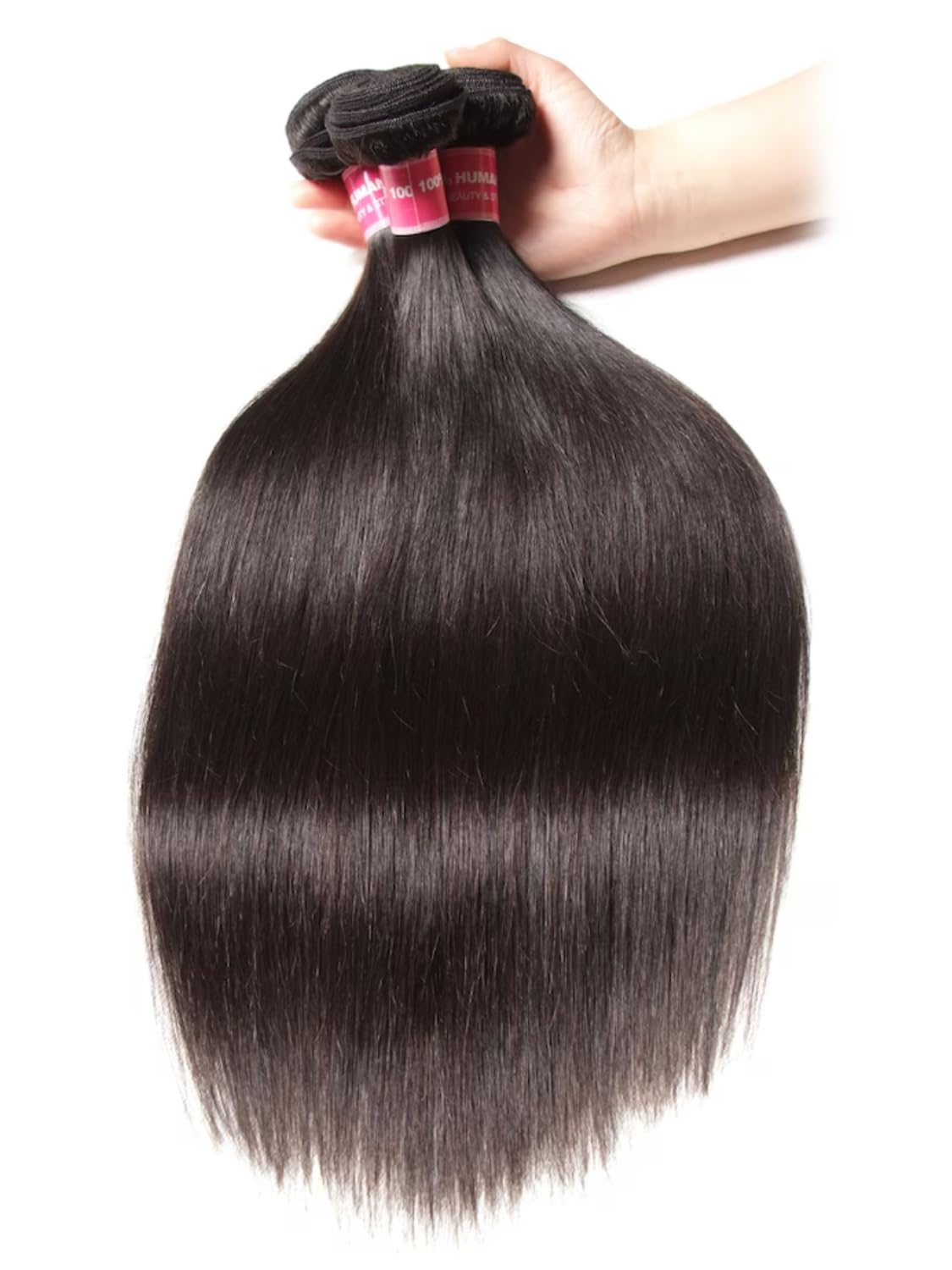 UNice Brazilian Straight 100% Virgin Human Hair Extensions - 3 Bundles Weft (10 12 14 Inch) | Natural Black Color | Perfect for Daily Wear, Styling & Special Occasions