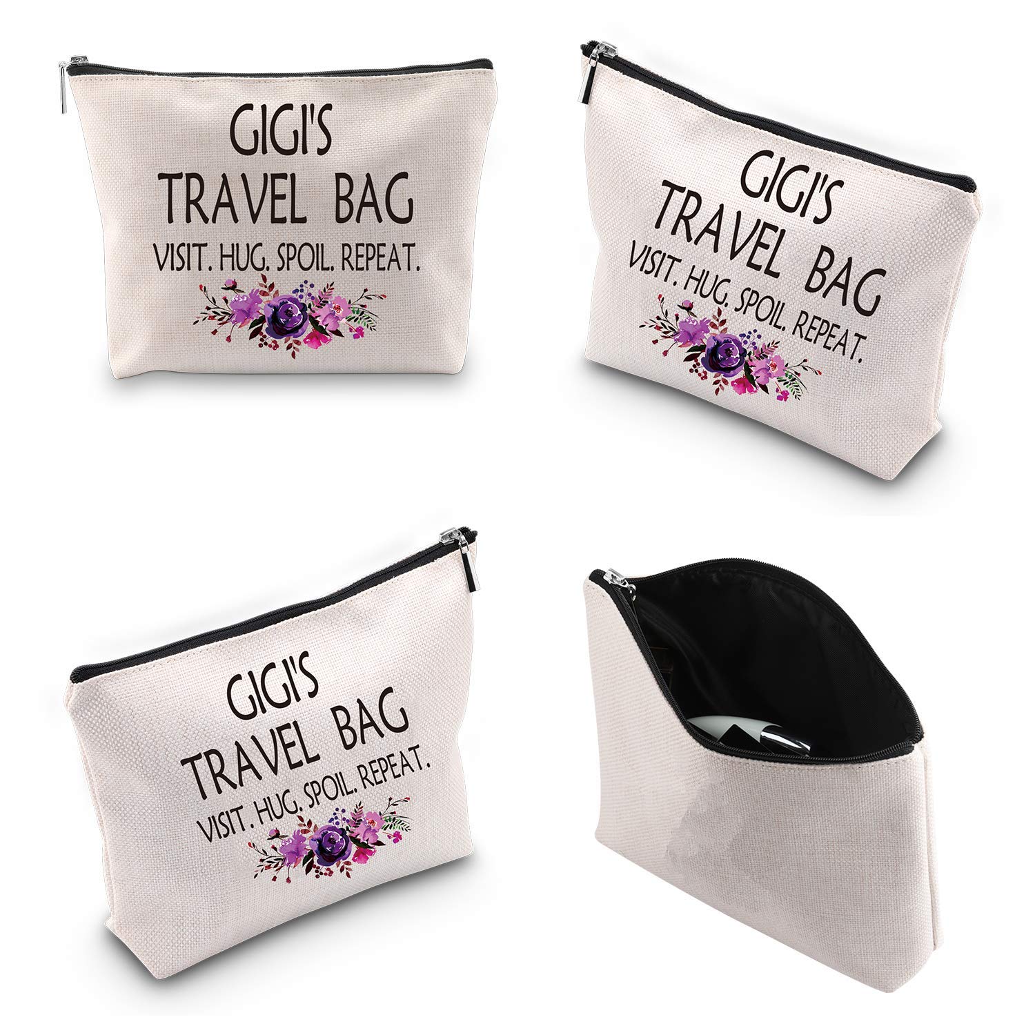 WCGXKO Gigi Gift - Elegant Cosmetic & Toiletry Travel Bag for Women | Perfect Birthday, Mother’s Day & Grandma Gift | Compact Makeup Organizer for Vacation, Gym & Business Trips (GIGI'S TRAVEL Collection)