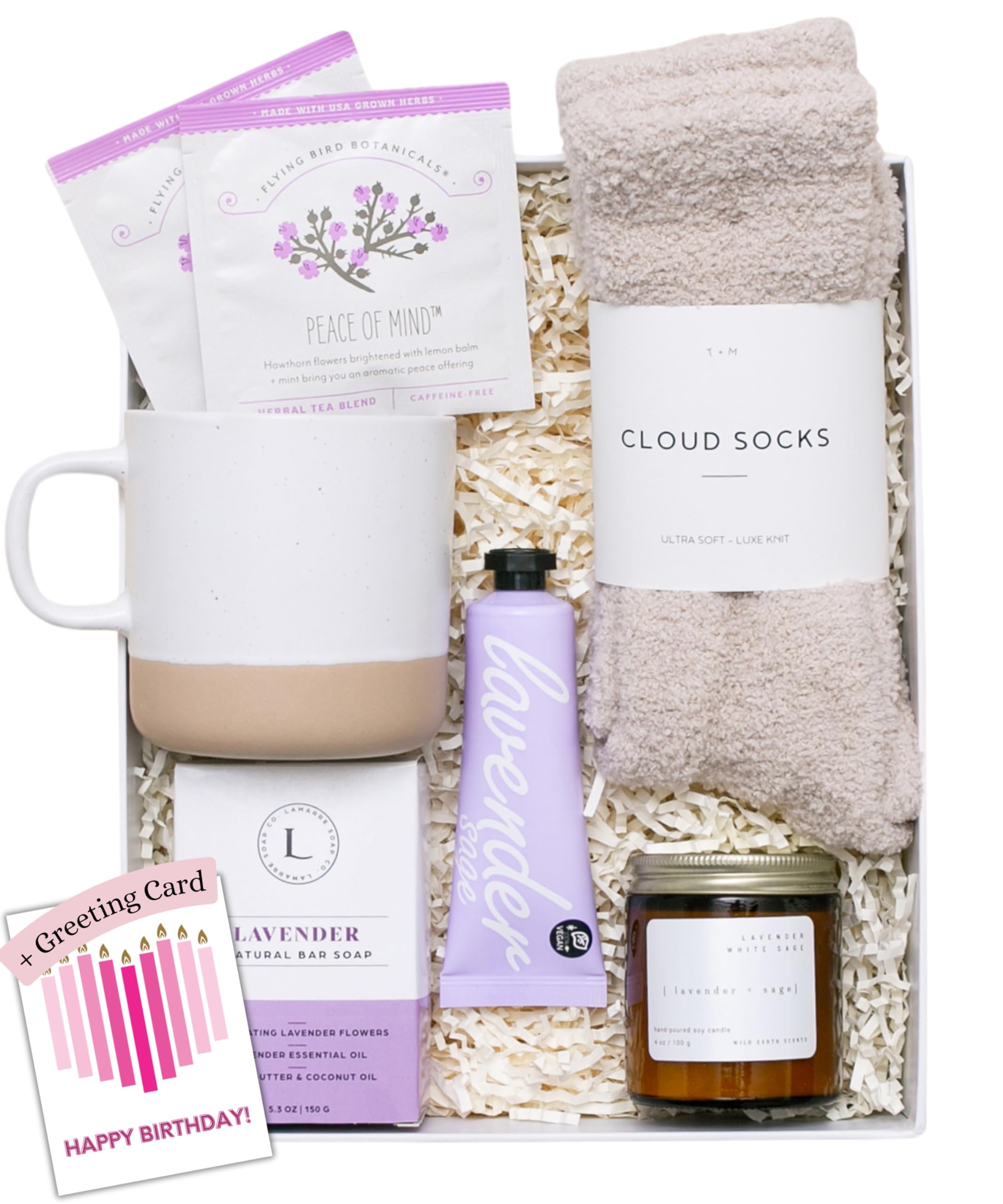 Unboxme Lavender Spa Gift Set for Women - Relaxation Gift Basket with Scented Candle, Bath Bomb & Soap - Perfect for Valentine's Day, Get Well Soon, Birthday & Mother's Day Gifts - Home Spa & Self-Care Essentials