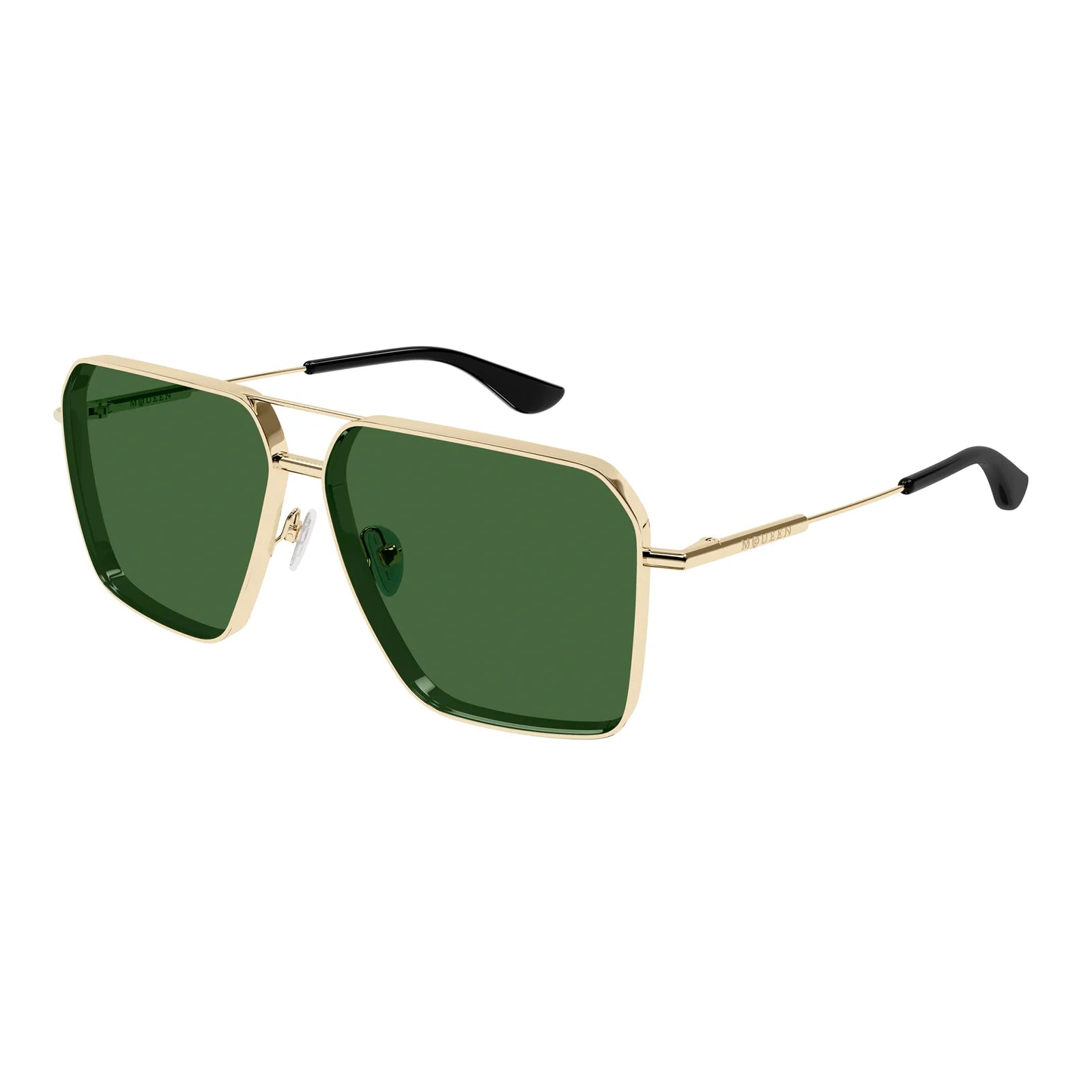 Alexander McQueen AM 0500 003 Gold Green Sunglasses - Luxury Designer Shades for Women & Men - Perfect for Summer, Beach & Outdoor Activities