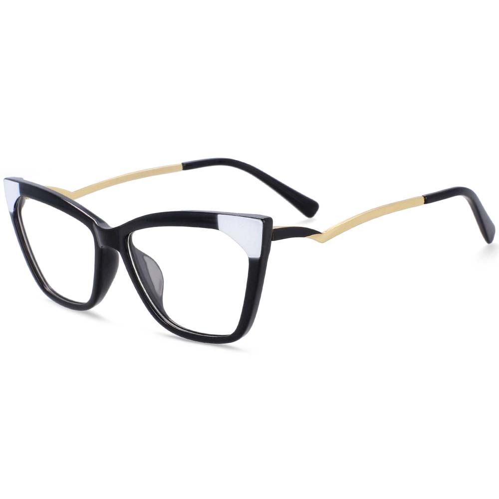 CCspace Women's Full Rim Square Cat Eye Resin Frame Eyeglasses 54127 - Stylish Retro Glasses for Women, Lightweight & Durable, Perfect for Office, Reading & Fashion Accessories